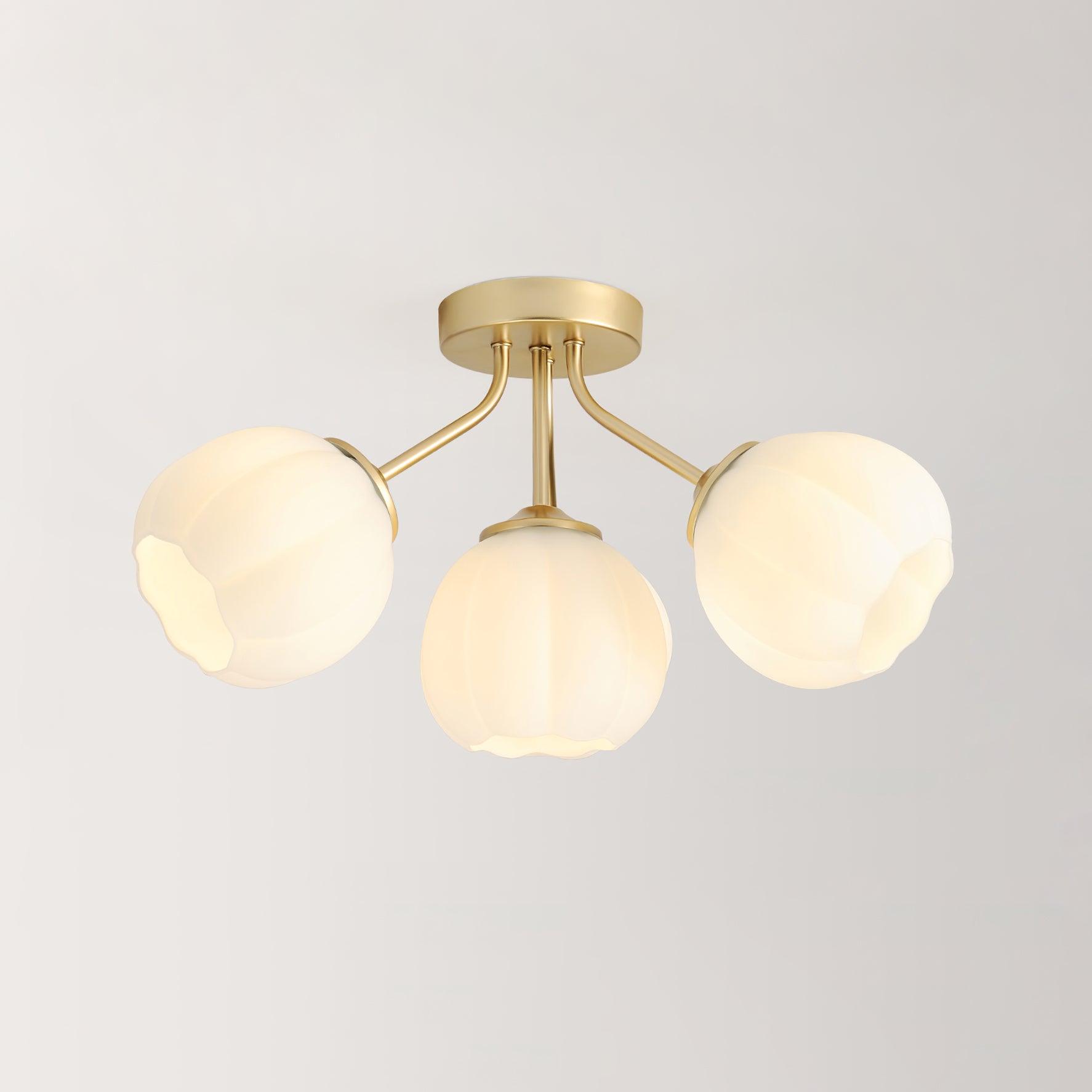 Ceiling Light Petal Globe Cluster Soft Glow Romantic Floral - Lamp Copper