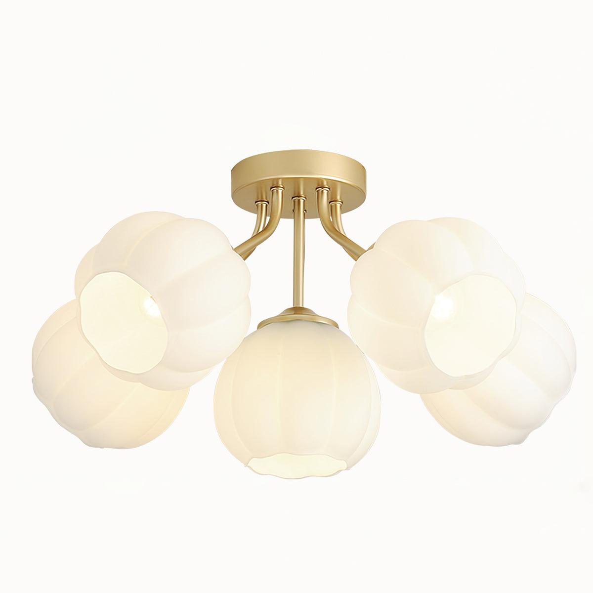 Ceiling Light Petal Globe Cluster Soft Glow Romantic Floral - Lamp Copper