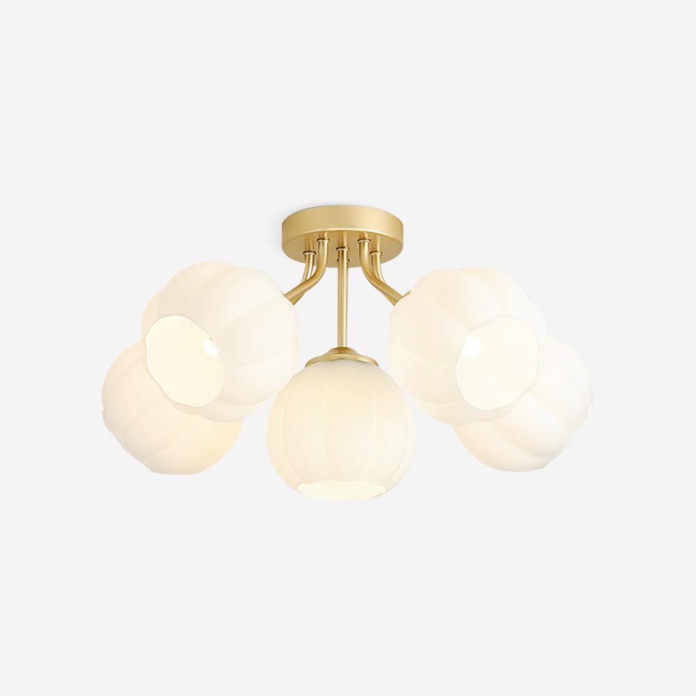 Ceiling Light Petal Globe Cluster Soft Glow Romantic Floral - Lamp Copper