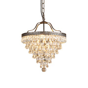 Blink Unique Inverted Pyramid Metal Crystal Chandelier - Lamp Copper