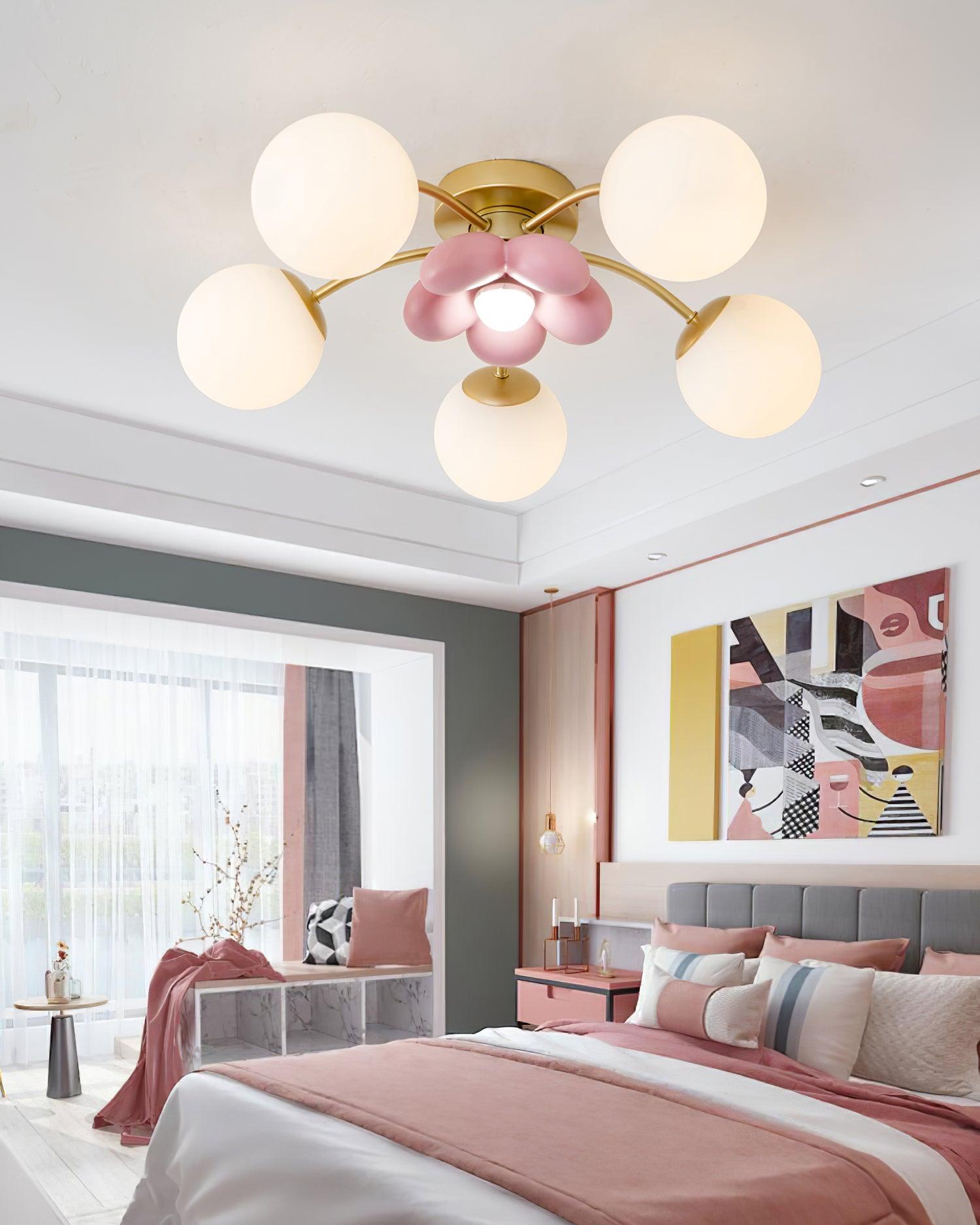 Blossura Pink Petal Ceiling Light - Lamp Copper