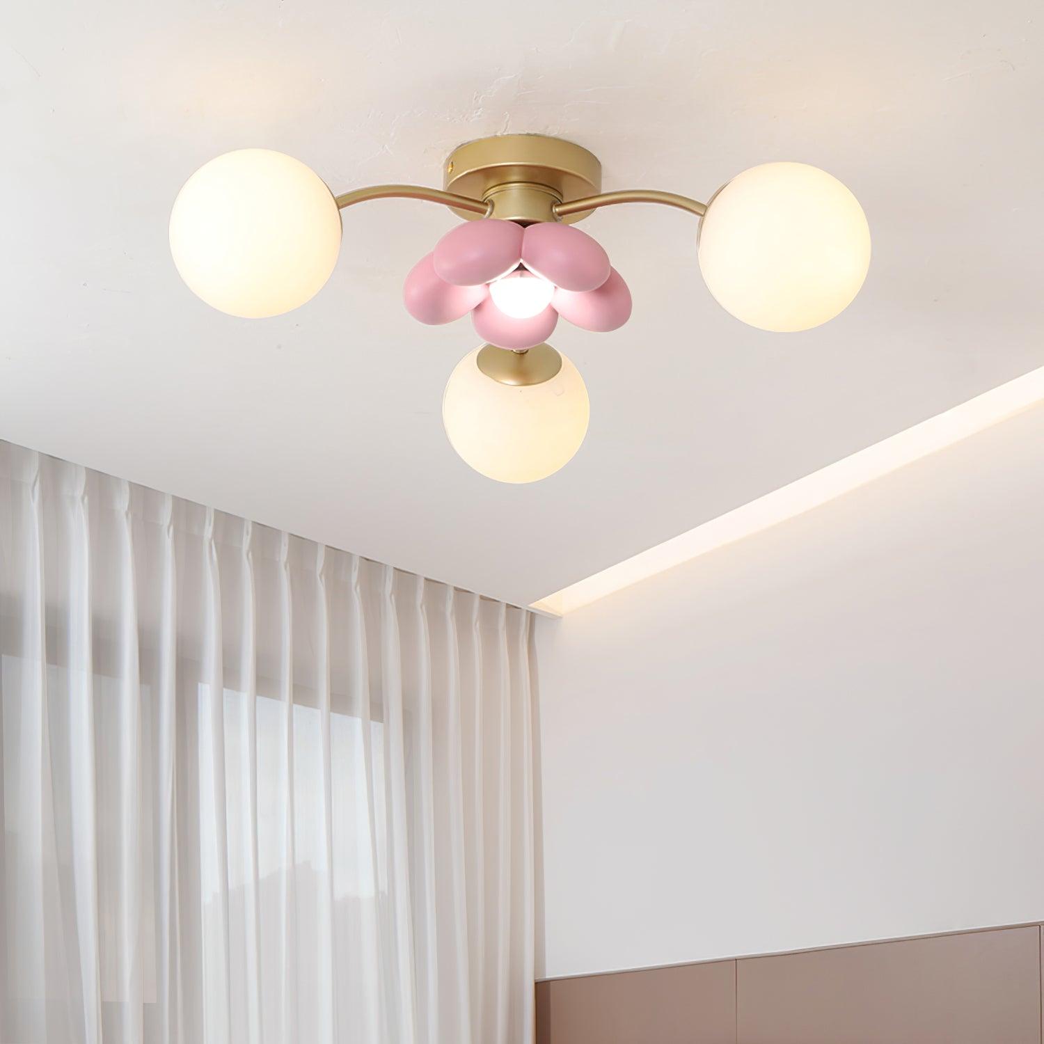 Blossura Pink Petal Ceiling Light - Lamp Copper