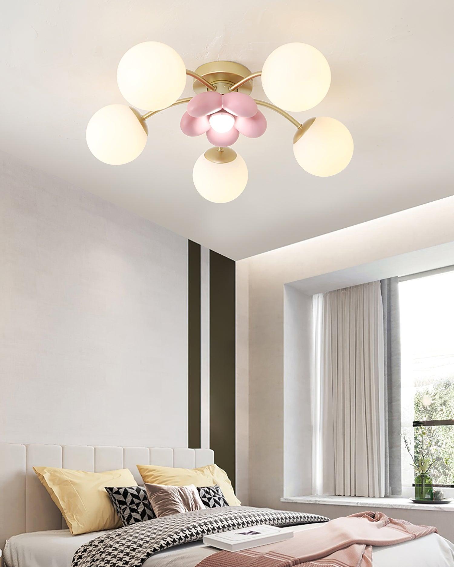 Blossura Pink Petal Ceiling Light - Lamp Copper