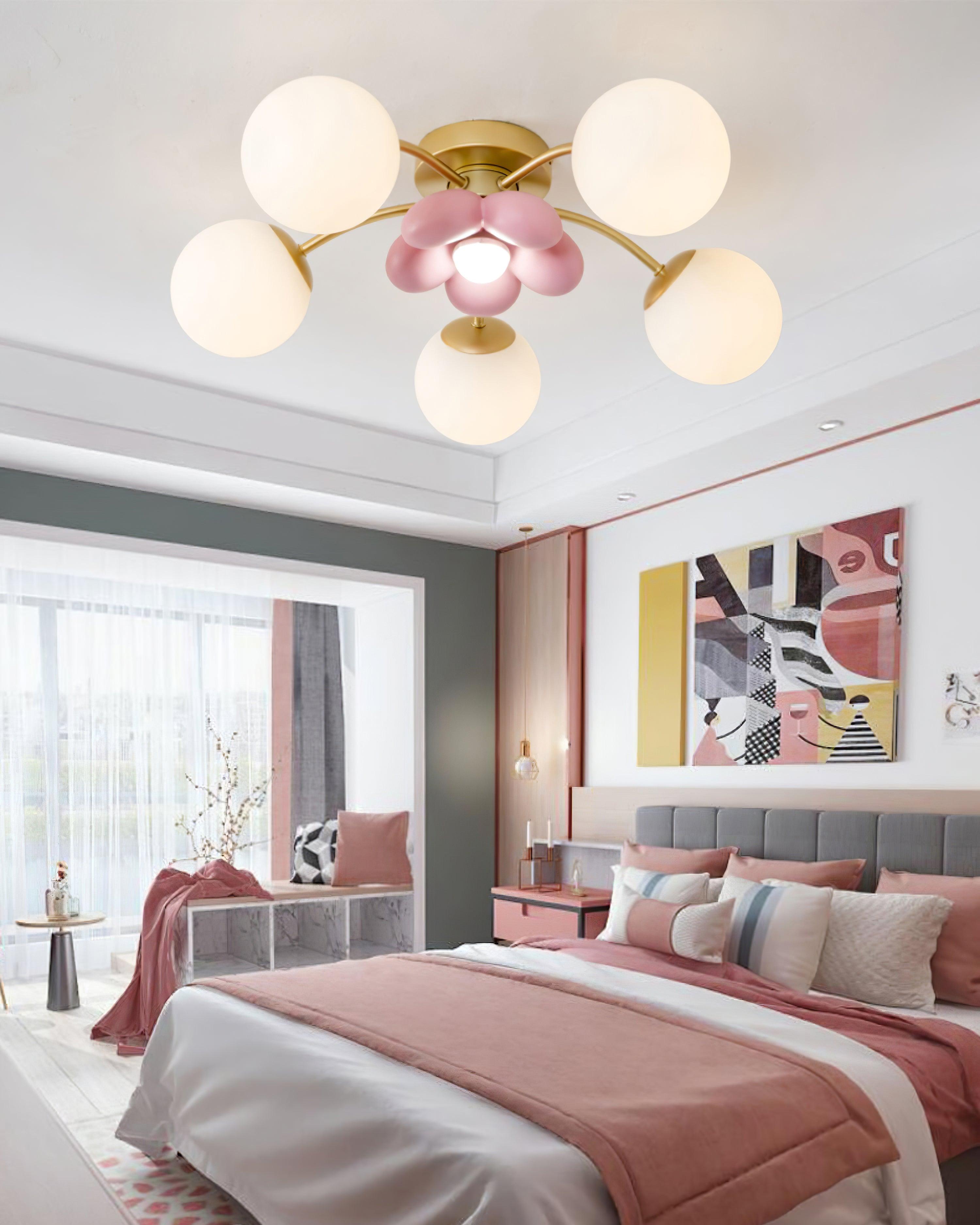 Blossura Pink Petal Ceiling Light - Lamp Copper