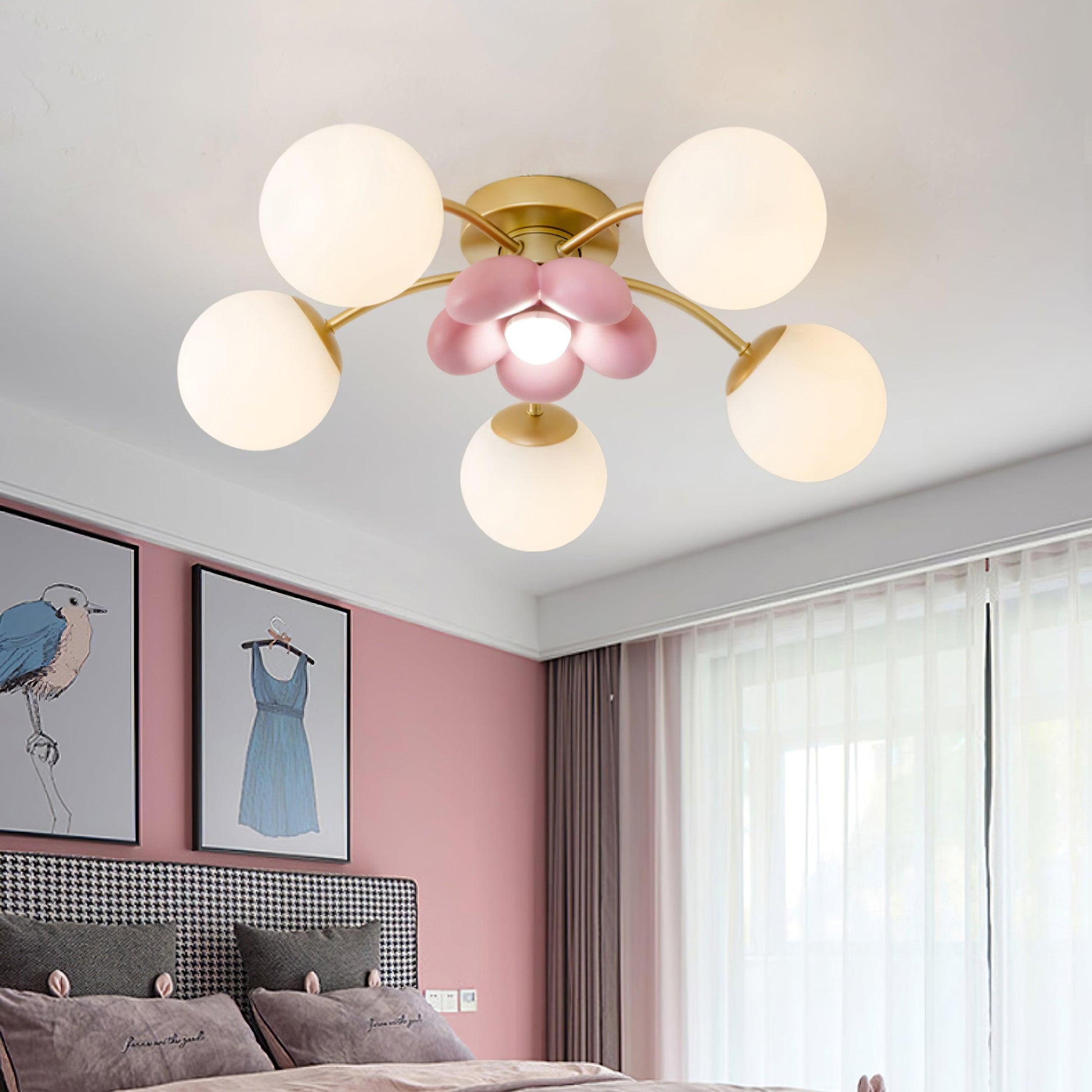 Blossura Pink Petal Ceiling Light - Lamp Copper