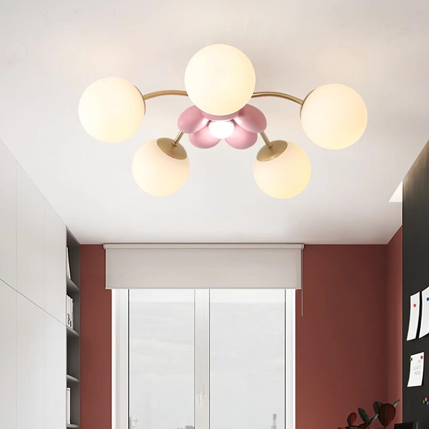 Blossura Pink Petal Ceiling Light - Lamp Copper