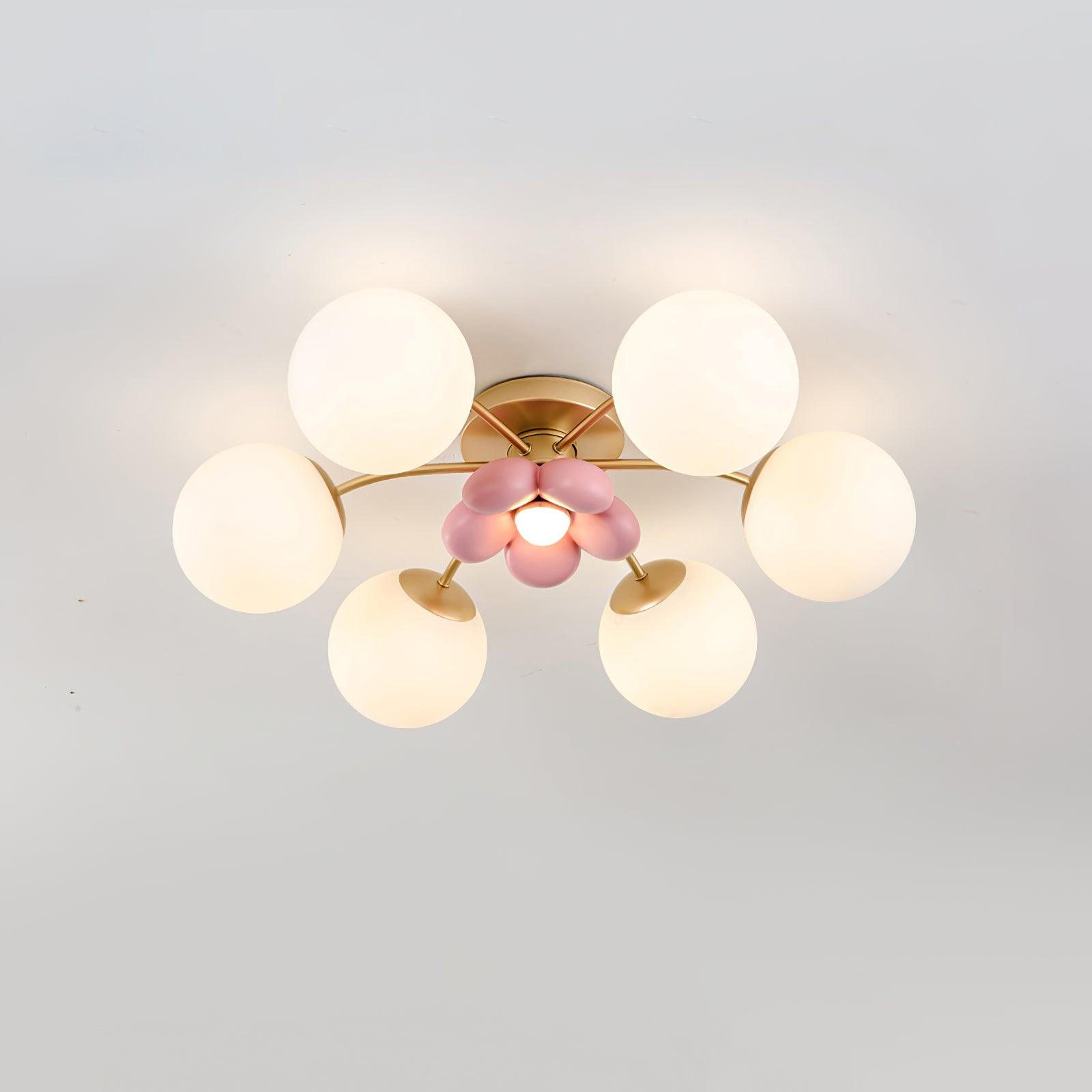 Blossura Pink Petal Ceiling Light - Lamp Copper