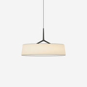 Pendant Light White Fabric Drum Black - Lamp Copper