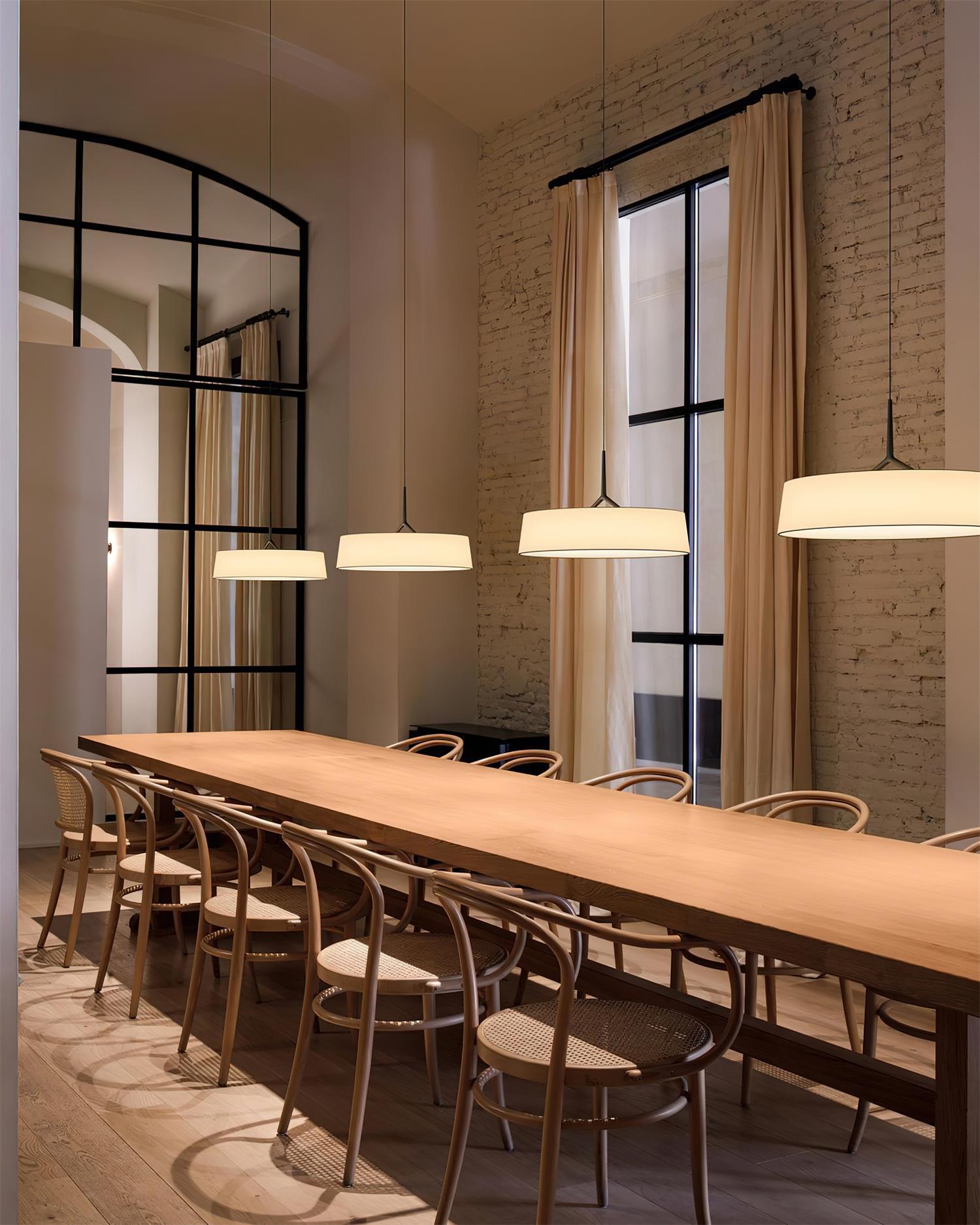 Pendant Light White Fabric Drum Black - Lamp Copper