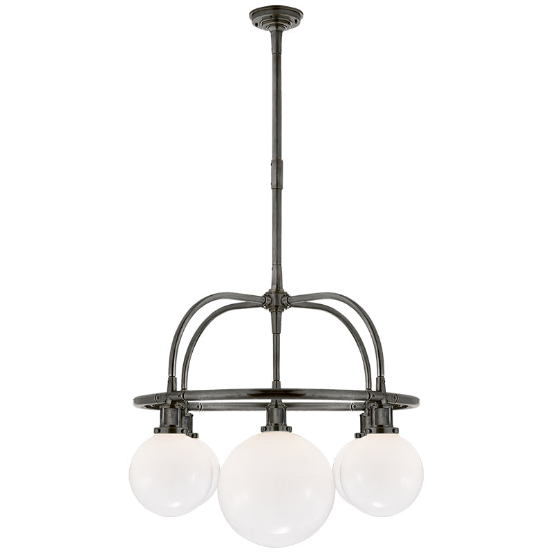 Vathea Modern Minimalist Metal Glass Chandelier - Lamp Copper
