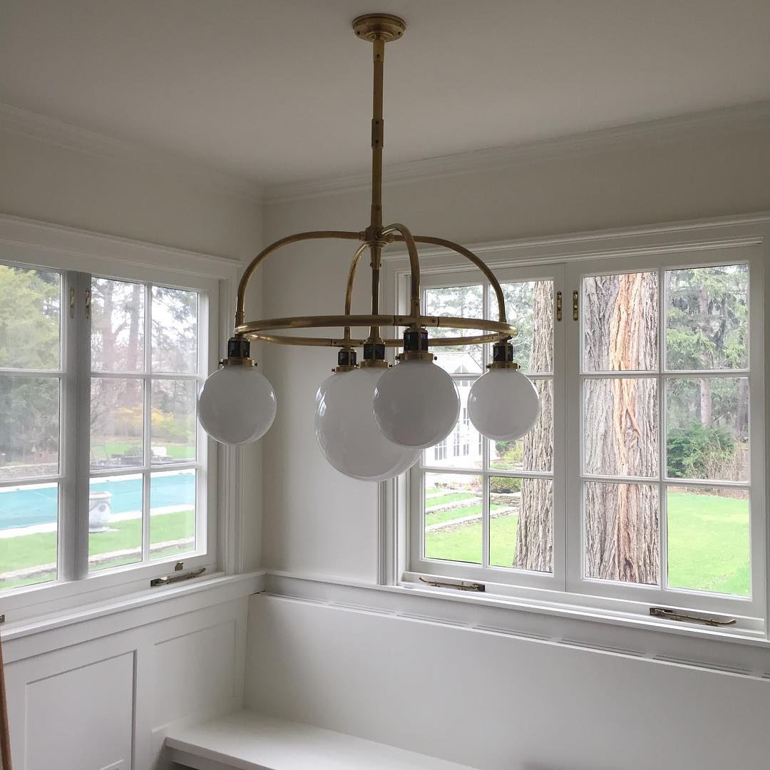 Vathea Modern Minimalist Metal Glass Chandelier - Lamp Copper