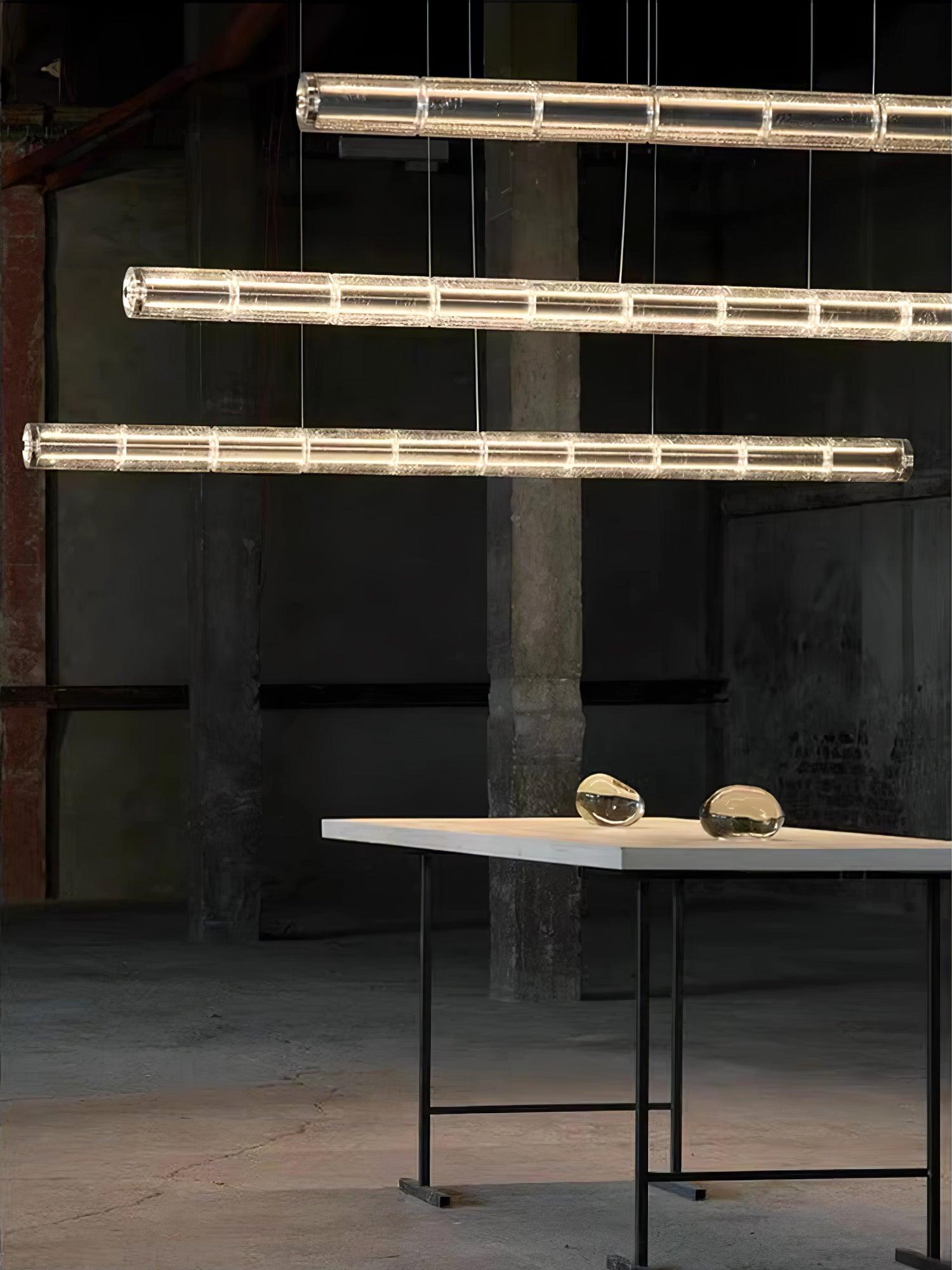 Lyliris Glass Linear Pendant Light - Lamp Copper