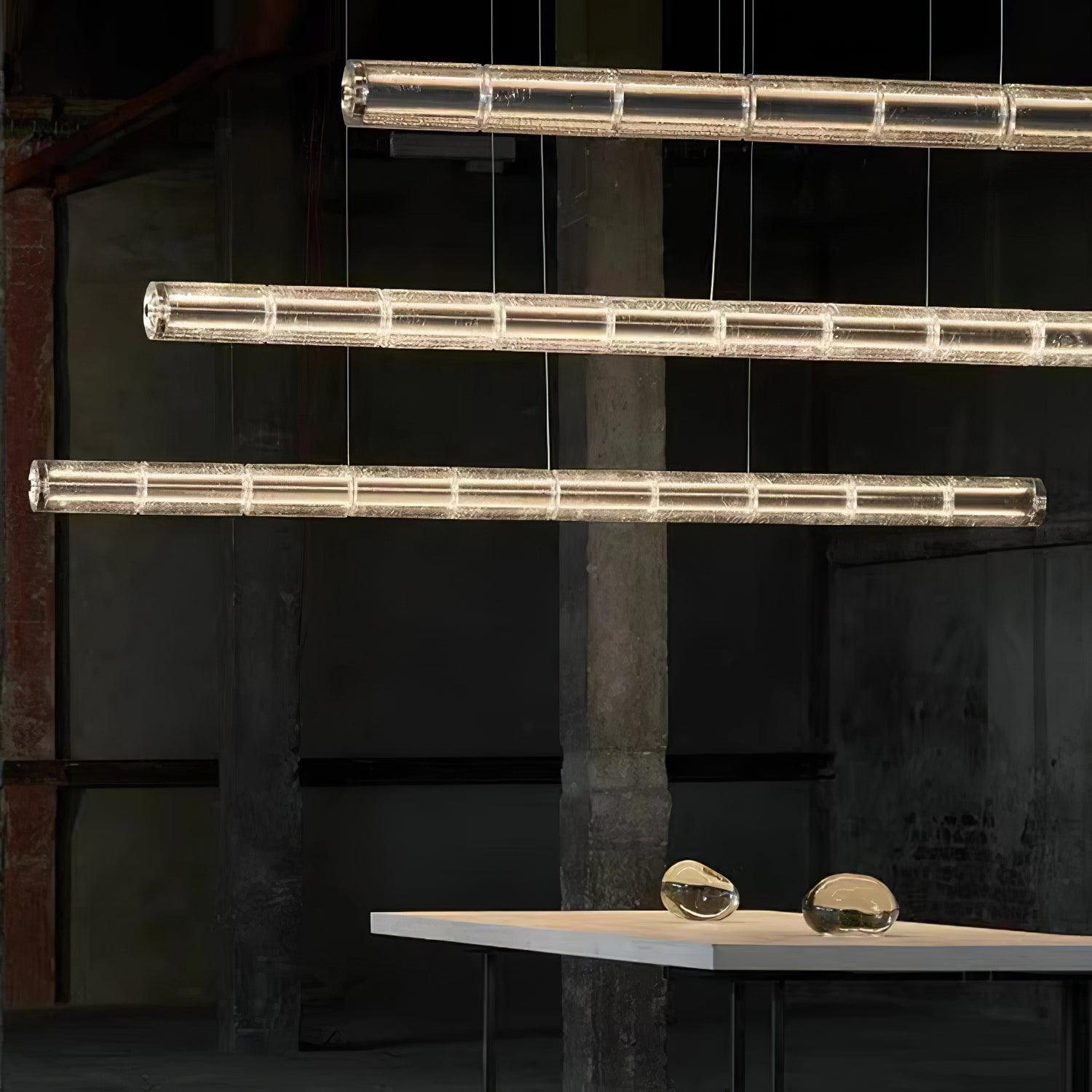 Lyliris Glass Linear Pendant Light - Lamp Copper