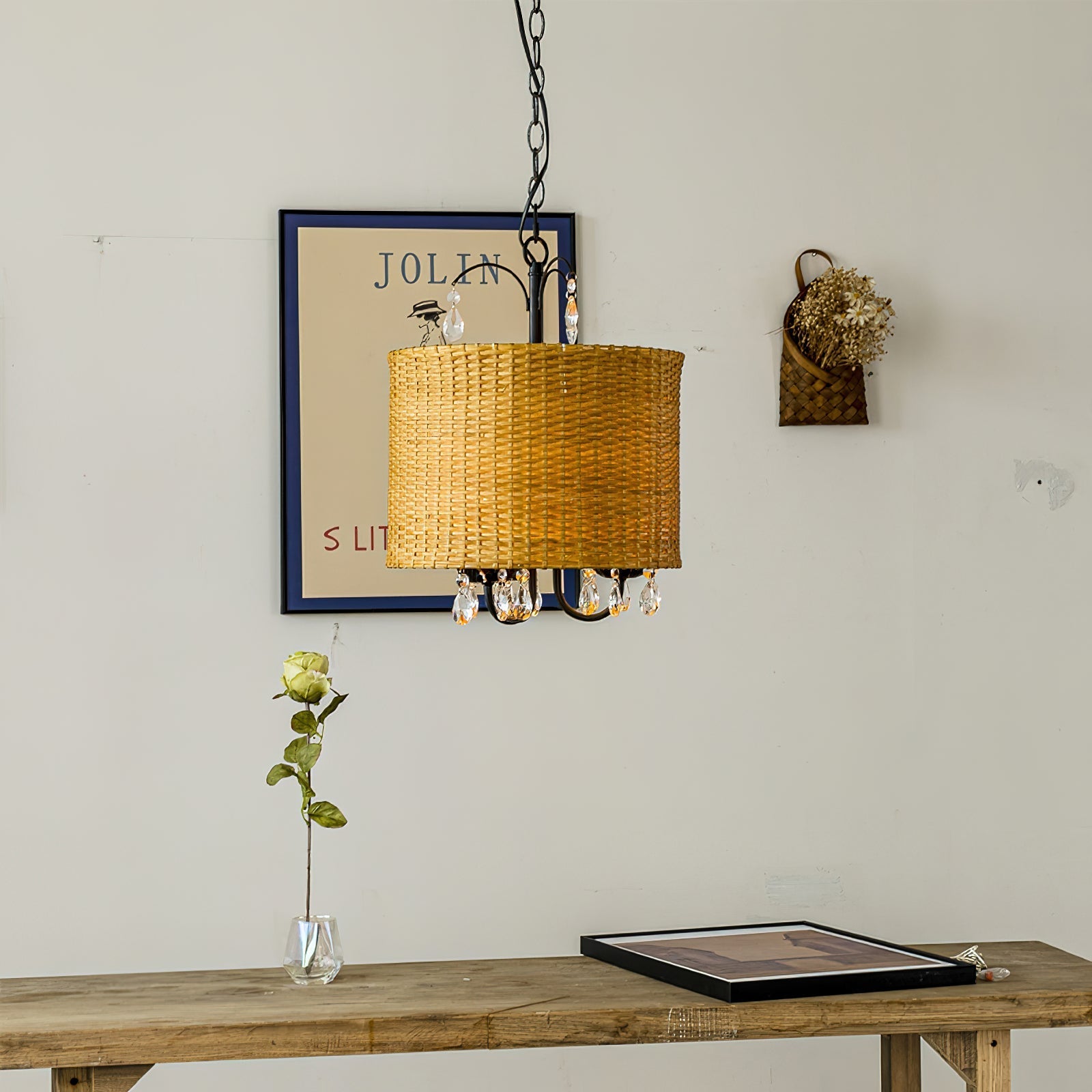 Avnoren Vintage Natural Crystal Pendant Lamp - Lamp Copper