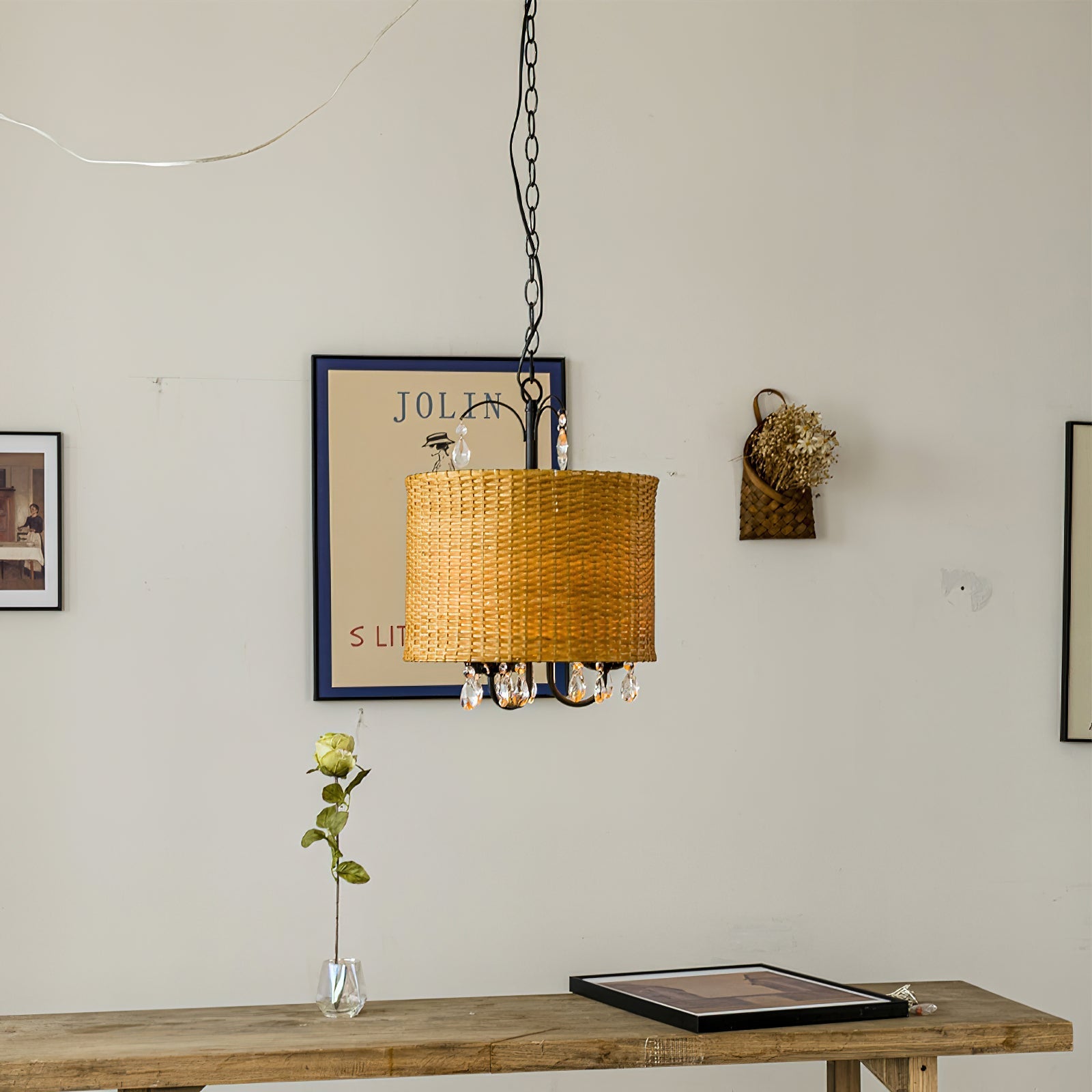Avnoren Vintage Natural Crystal Pendant Lamp - Lamp Copper
