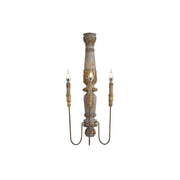 Vevenir Vintage Industrial Candle Wood Metal Wall Lamp - Lamp Copper