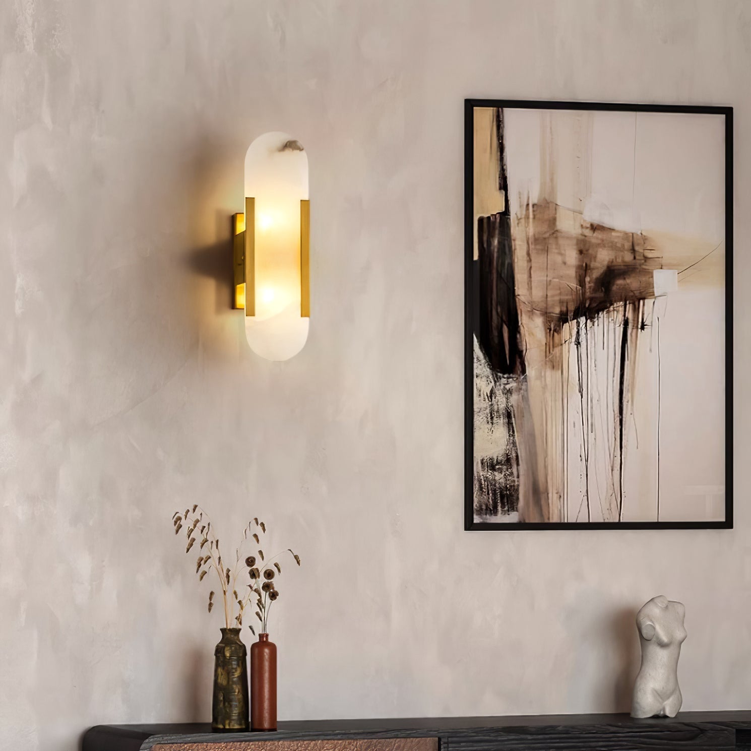 Veo Luxury Alabaster Wall Lamp - Lamp Copper