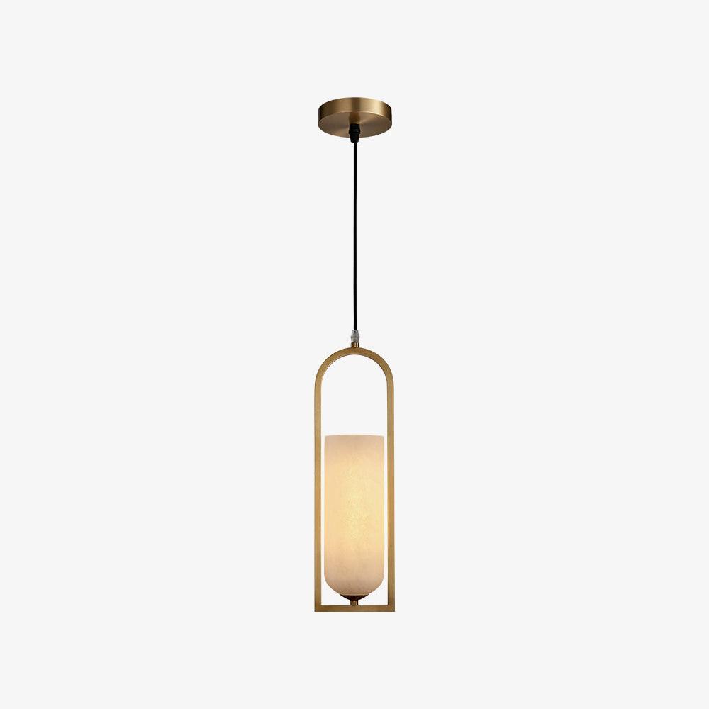 Aethyn Arch Alabaster Pendant Light - Lamp Copper