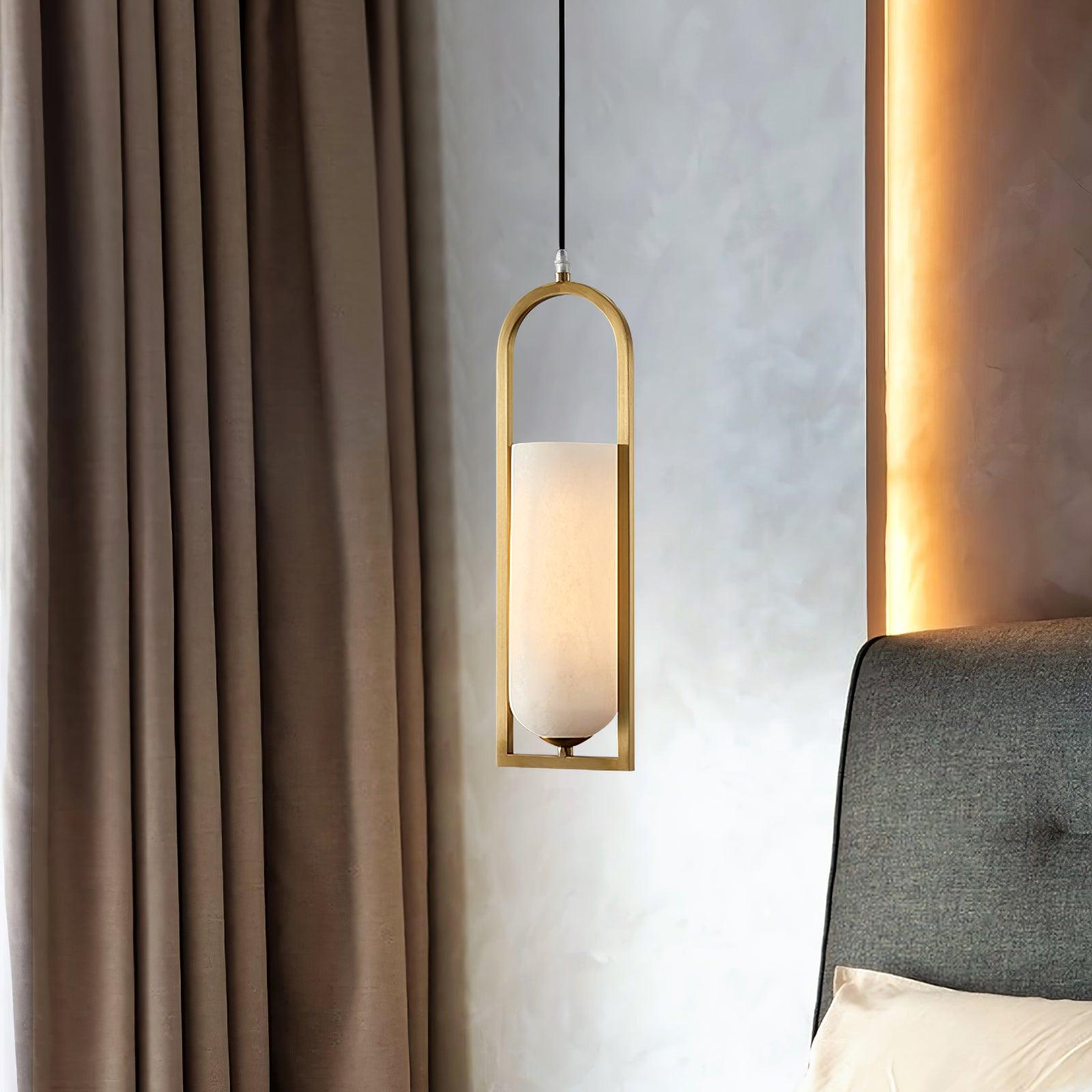 Aethyn Arch Alabaster Pendant Light - Lamp Copper