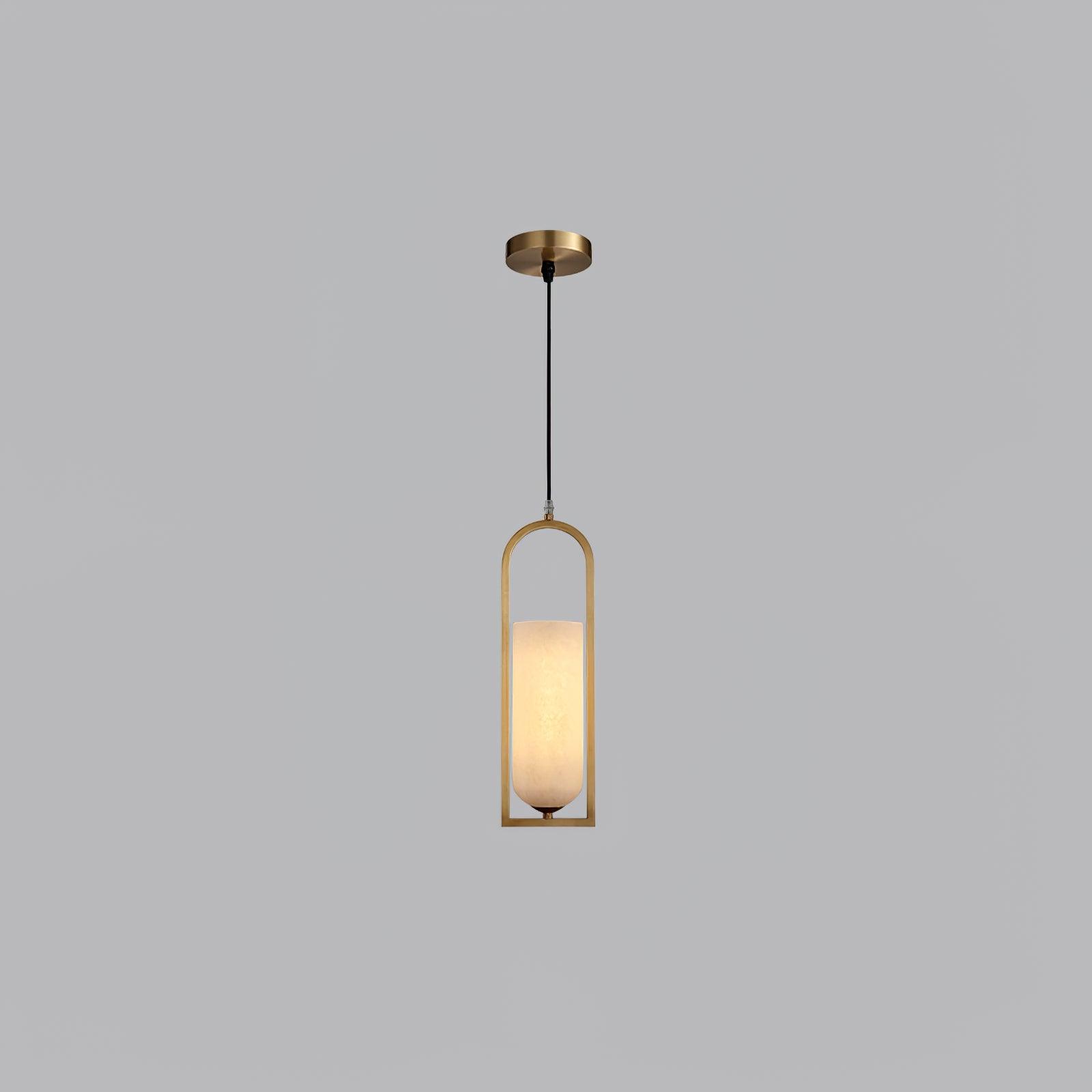 Aethyn Arch Alabaster Pendant Light - Lamp Copper
