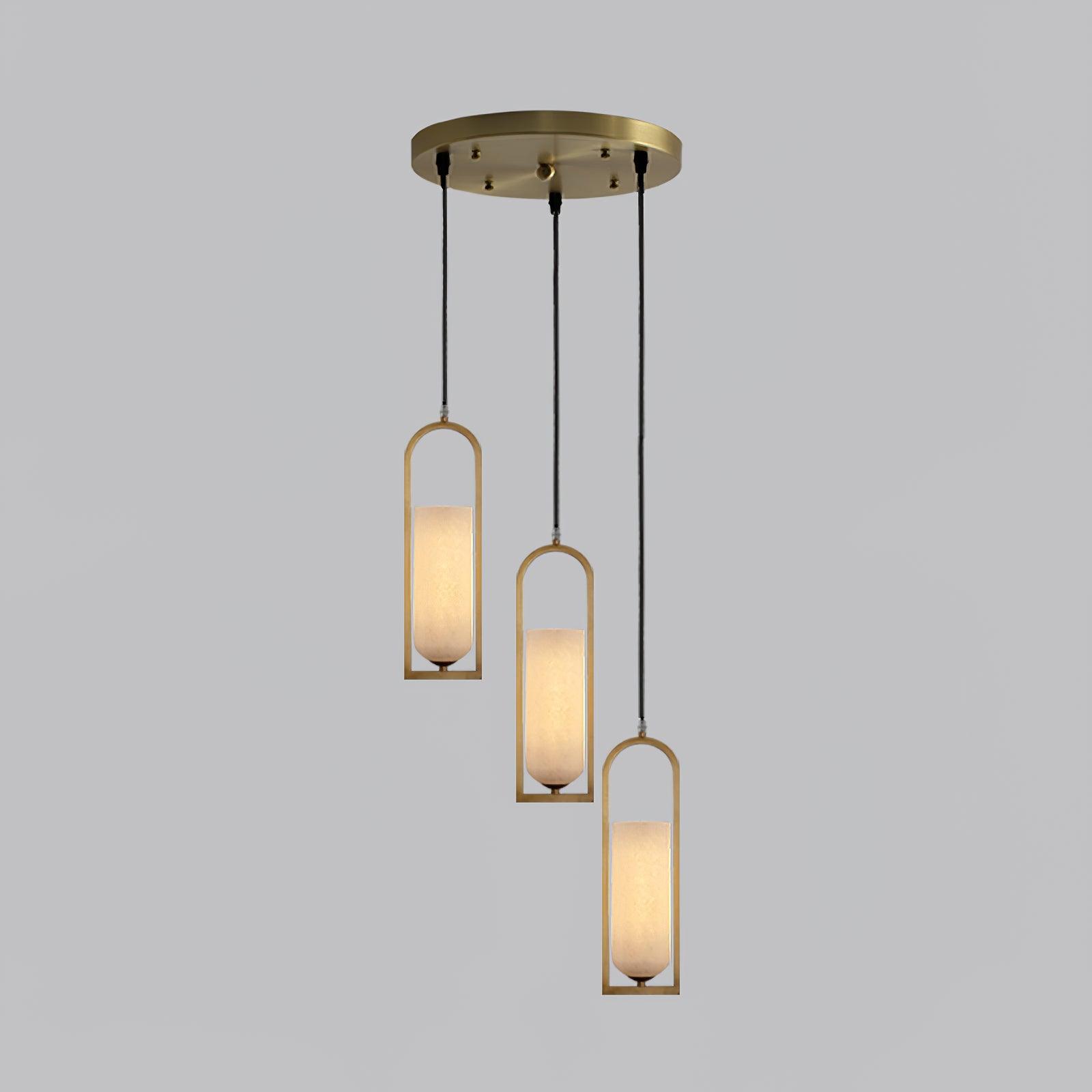 Aethyn Arch Alabaster Pendant Light - Lamp Copper