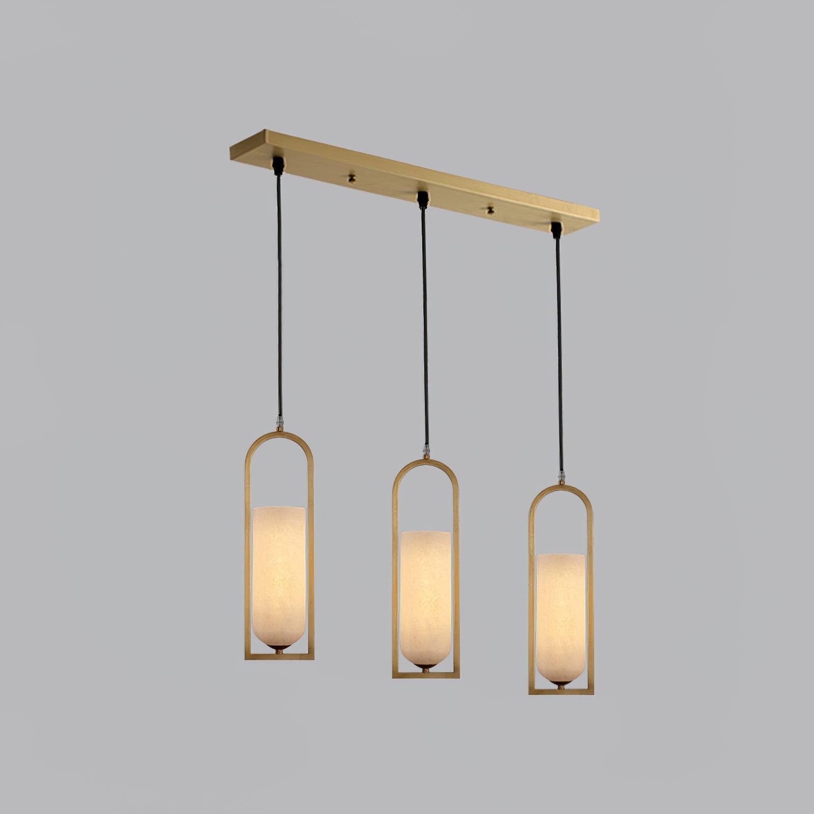 Aethyn Arch Alabaster Pendant Light - Lamp Copper