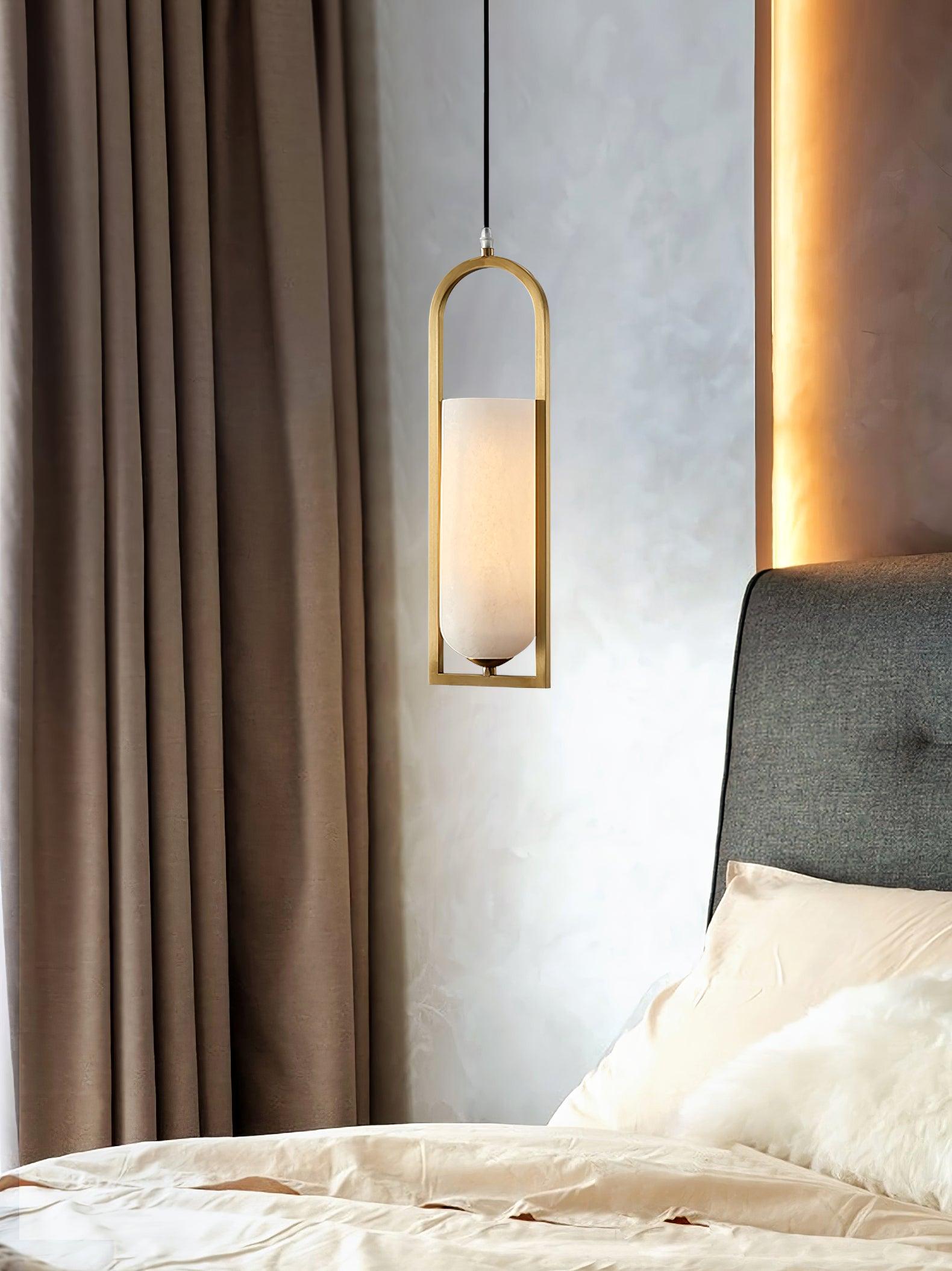 Aethyn Arch Alabaster Pendant Light - Lamp Copper