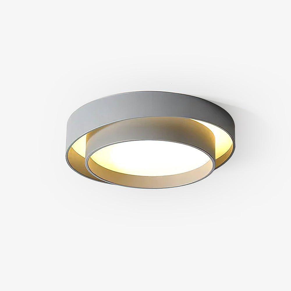 Orina Ceiling Lamp Double Ring Gray&Black&White Cylinder shape - Lamp Copper