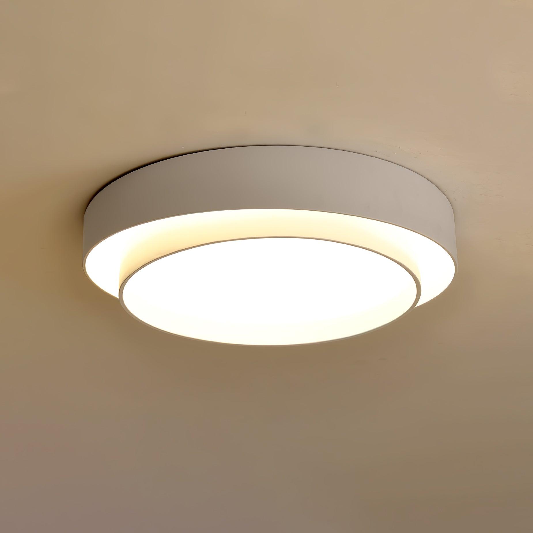 Orina Ceiling Lamp Double Ring Gray&Black&White Cylinder shape - Lamp Copper