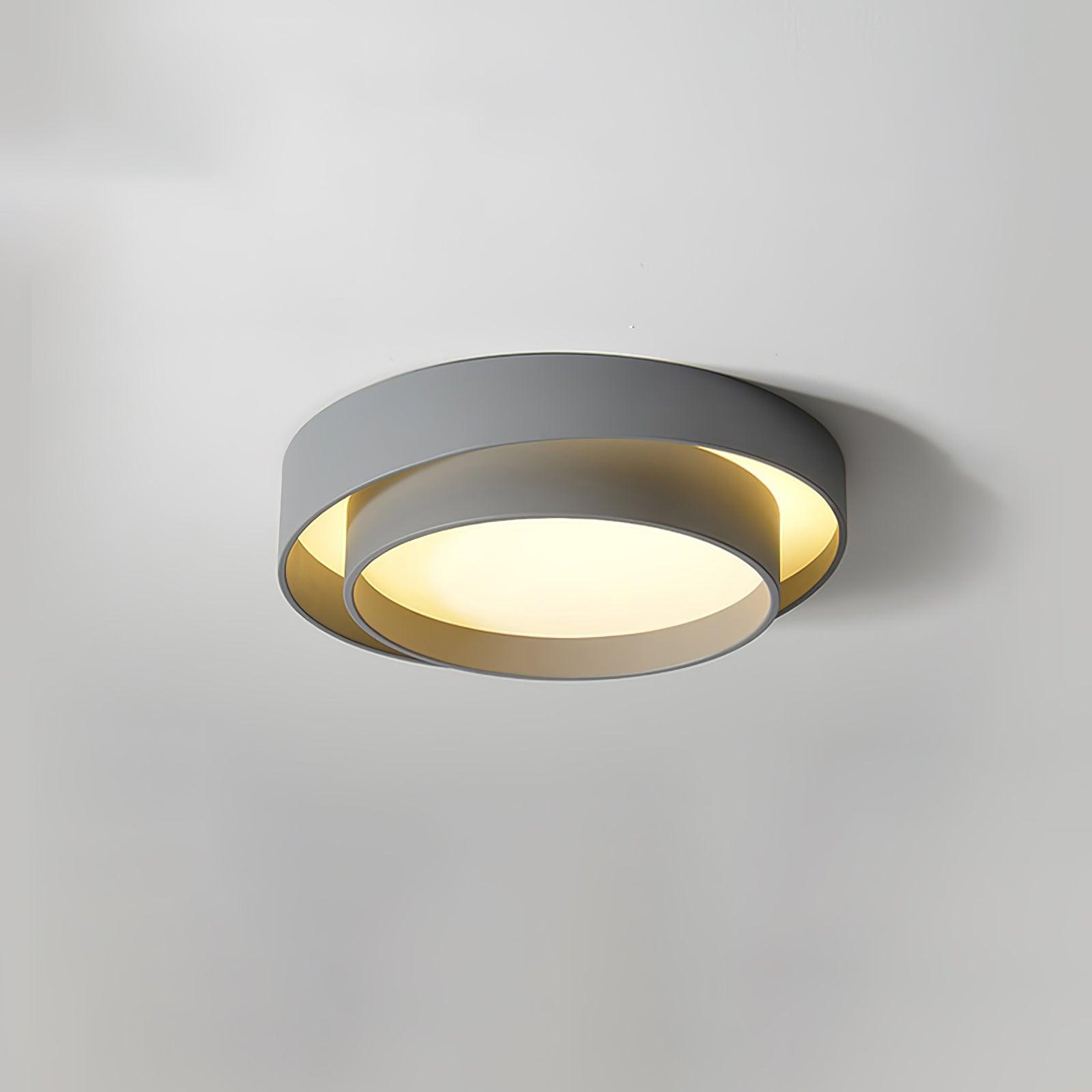 Arux Nordic Art Deco Circular Flush Mount Ceiling Light - Lamp Copper
