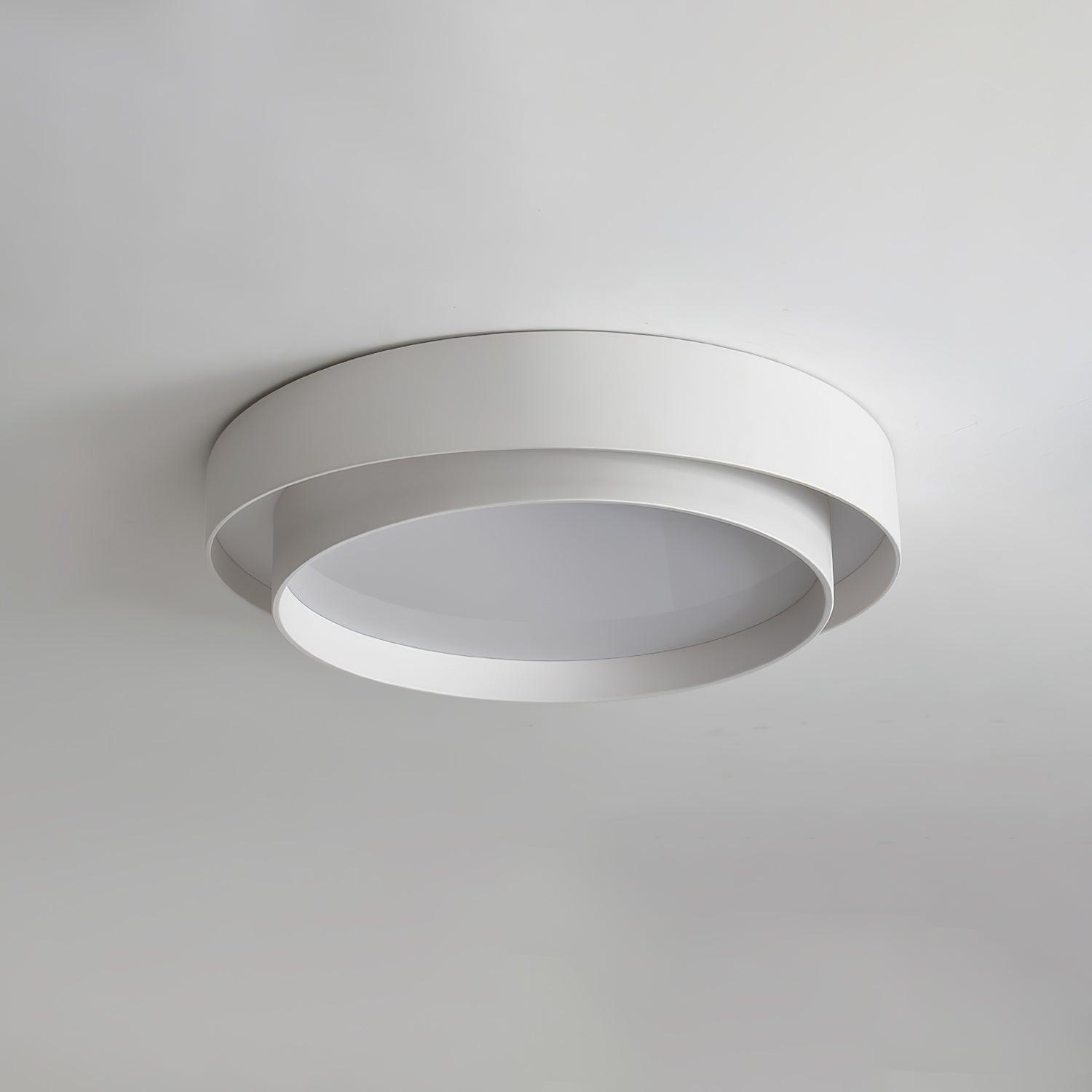 Orina Ceiling Lamp Double Ring Gray&Black&White Cylinder shape - Lamp Copper