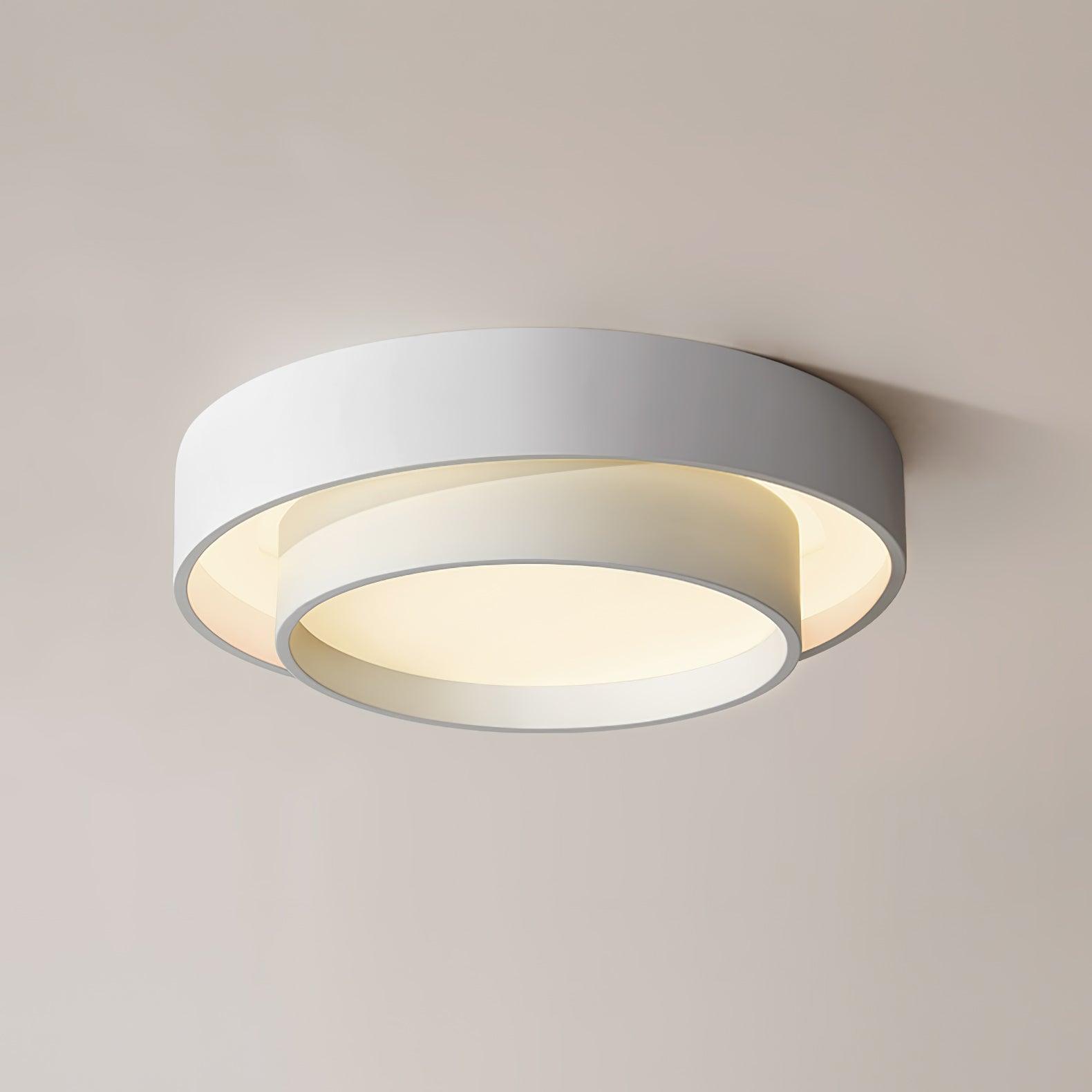 Orina Ceiling Lamp Double Ring Gray&Black&White Cylinder shape - Lamp Copper