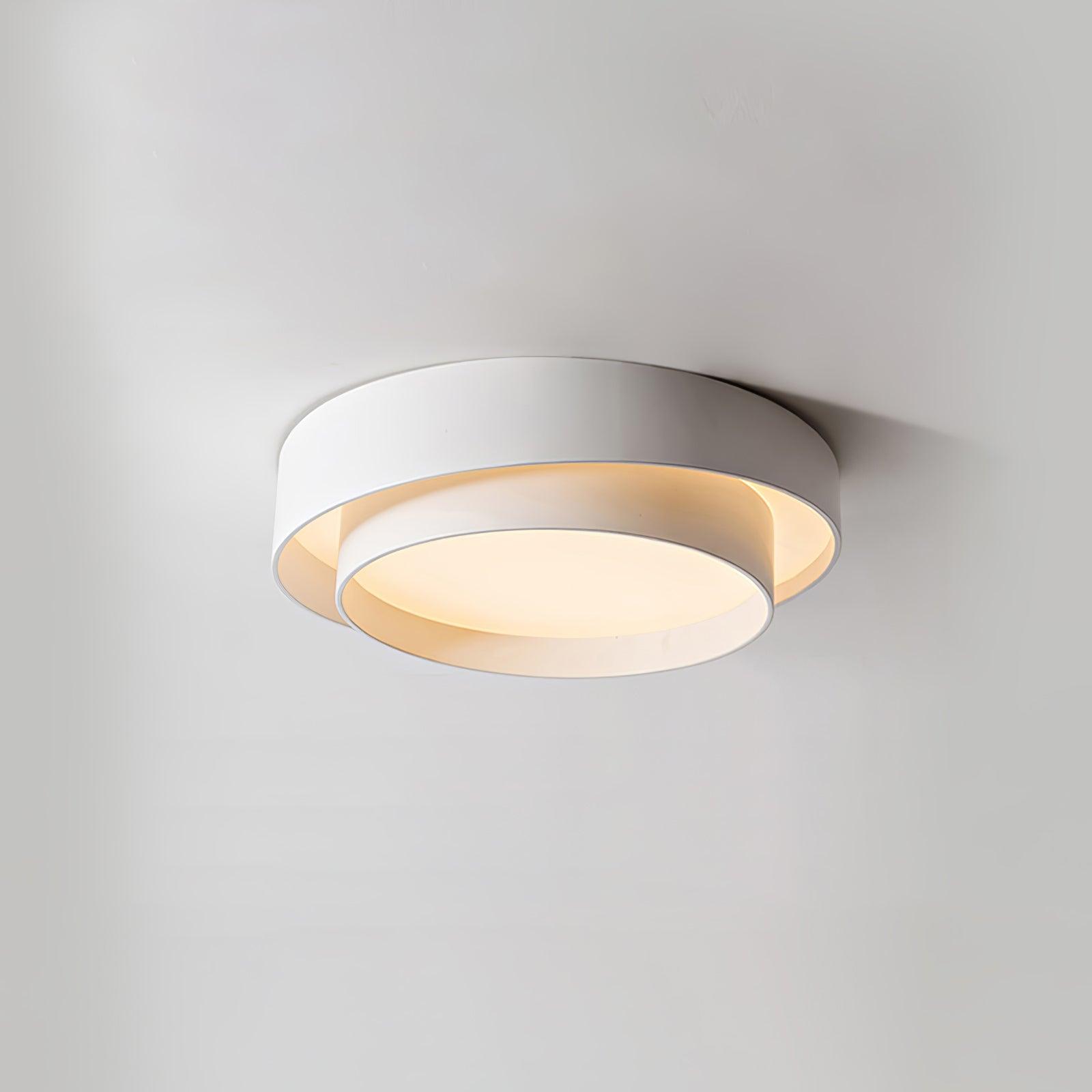 Orina Ceiling Lamp Double Ring Gray&Black&White Cylinder shape - Lamp Copper
