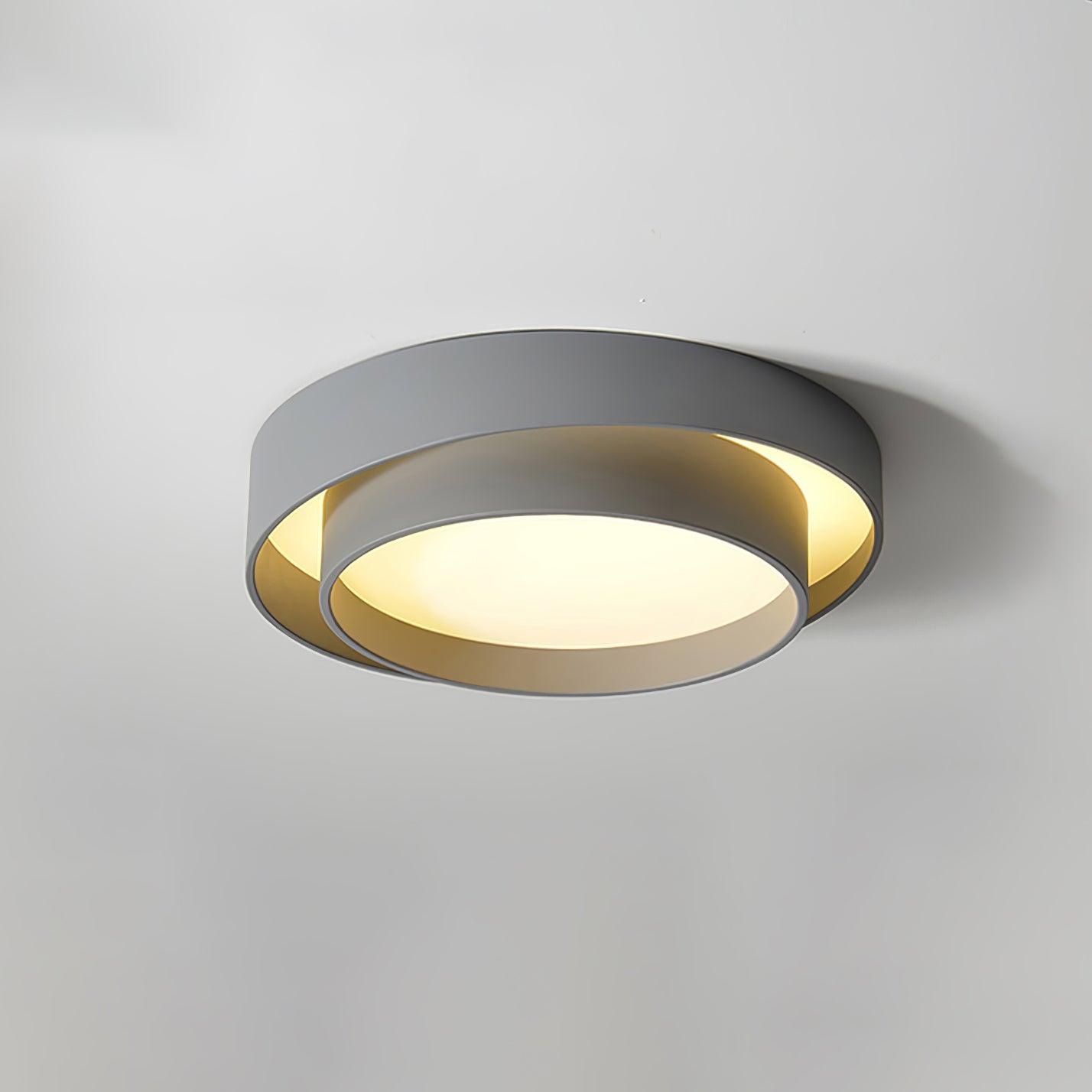 Arux Nordic Art Deco Circular Flush Mount Ceiling Light - Lamp Copper