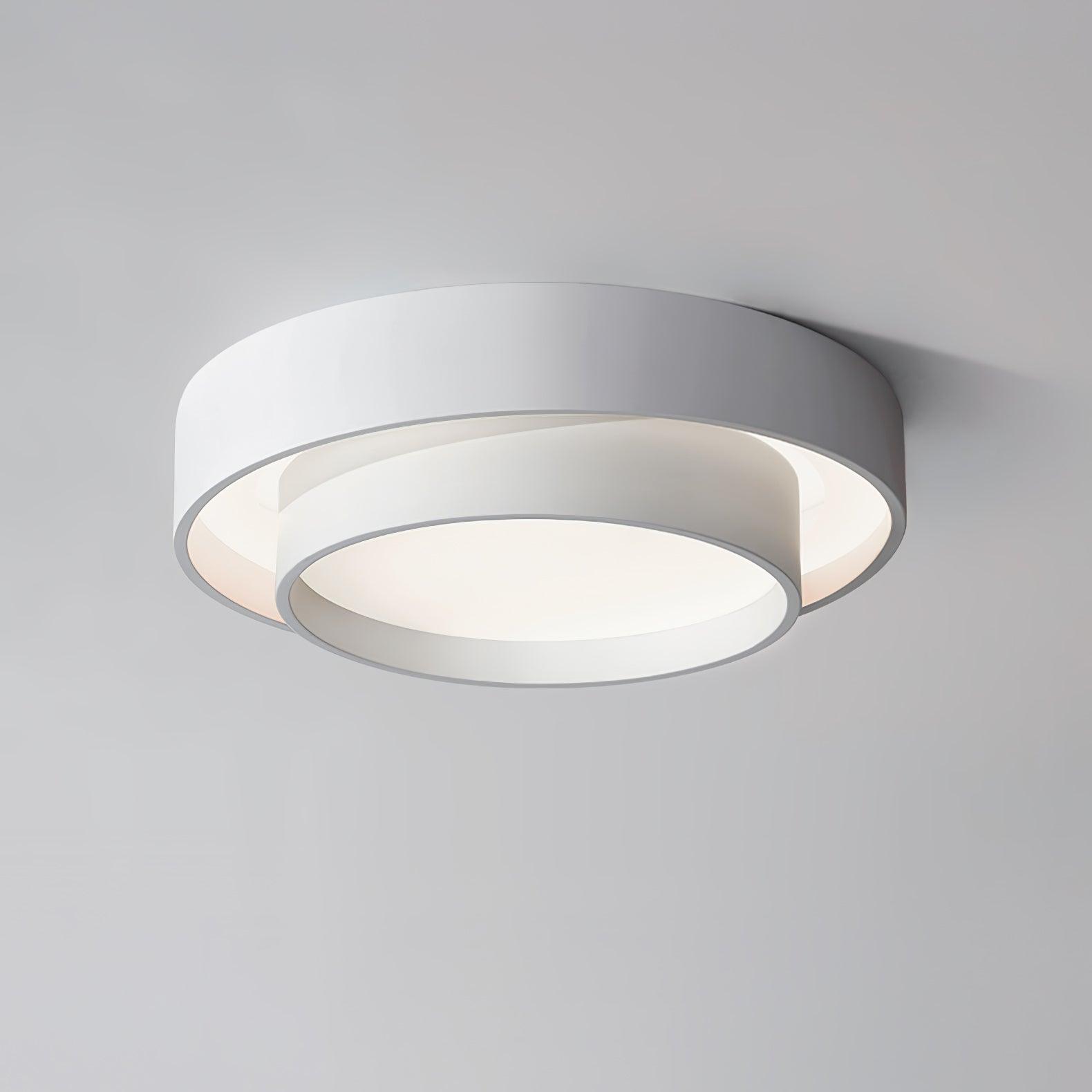 Orina Ceiling Lamp Double Ring Gray&Black&White Cylinder shape - Lamp Copper