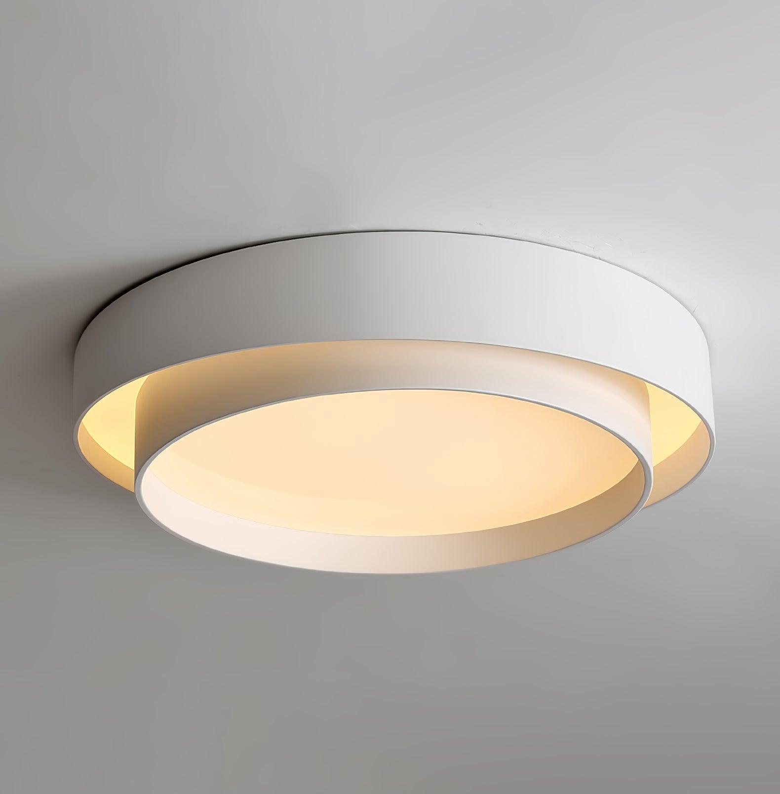 Orina Ceiling Lamp Double Ring Gray&Black&White Cylinder shape - Lamp Copper