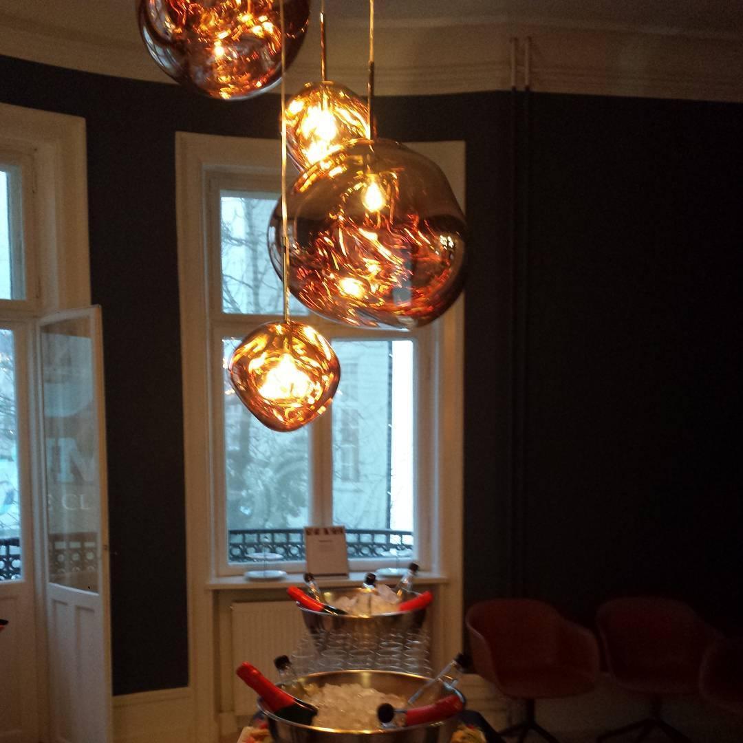 Solara Pendant Lamp Blown Glass Irregular Cluster Sculptural - Lamp Copper