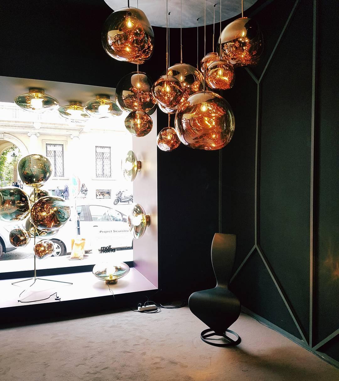 Solara Pendant Lamp Blown Glass Irregular Cluster Sculptural - Lamp Copper