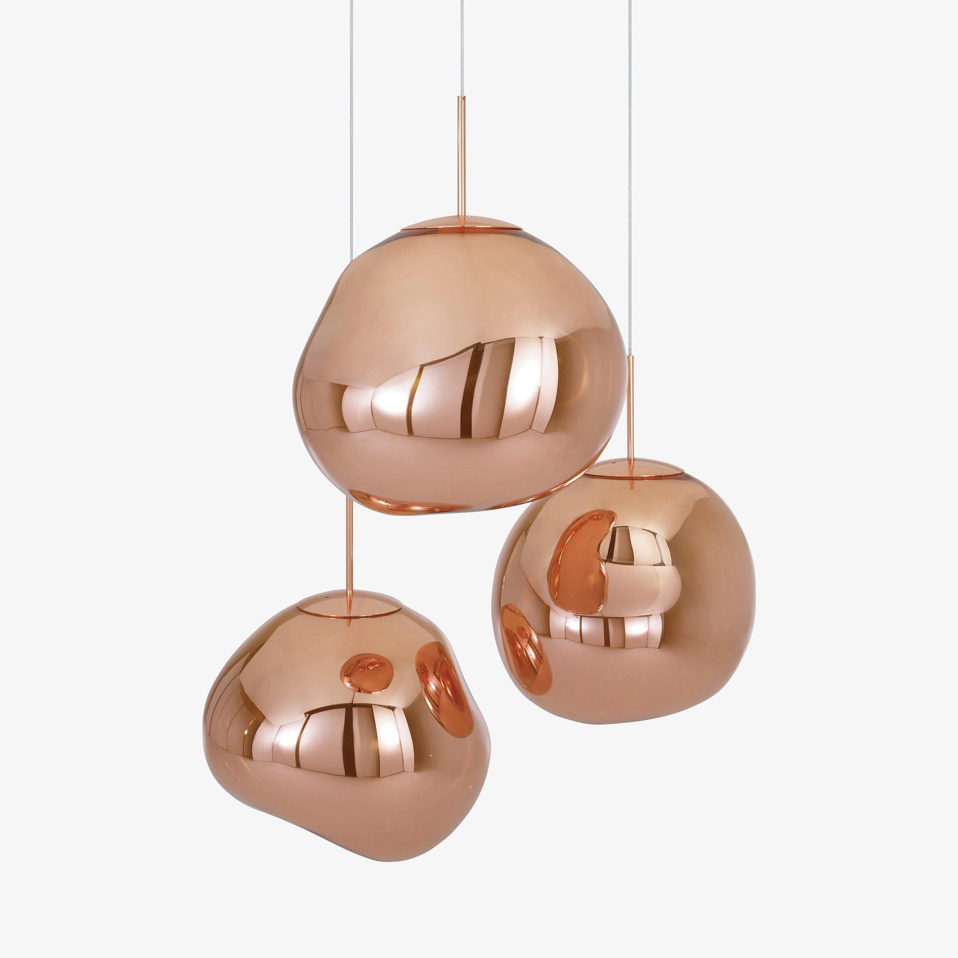 Solara Pendant Lamp Blown Glass Irregular Cluster Sculptural - Lamp Copper