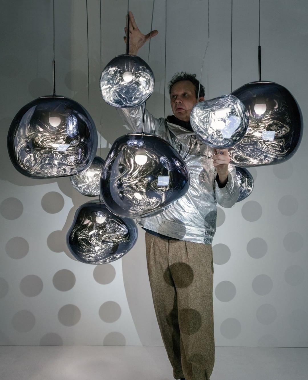 Solara Pendant Lamp Blown Glass Irregular Cluster Sculptural - Lamp Copper
