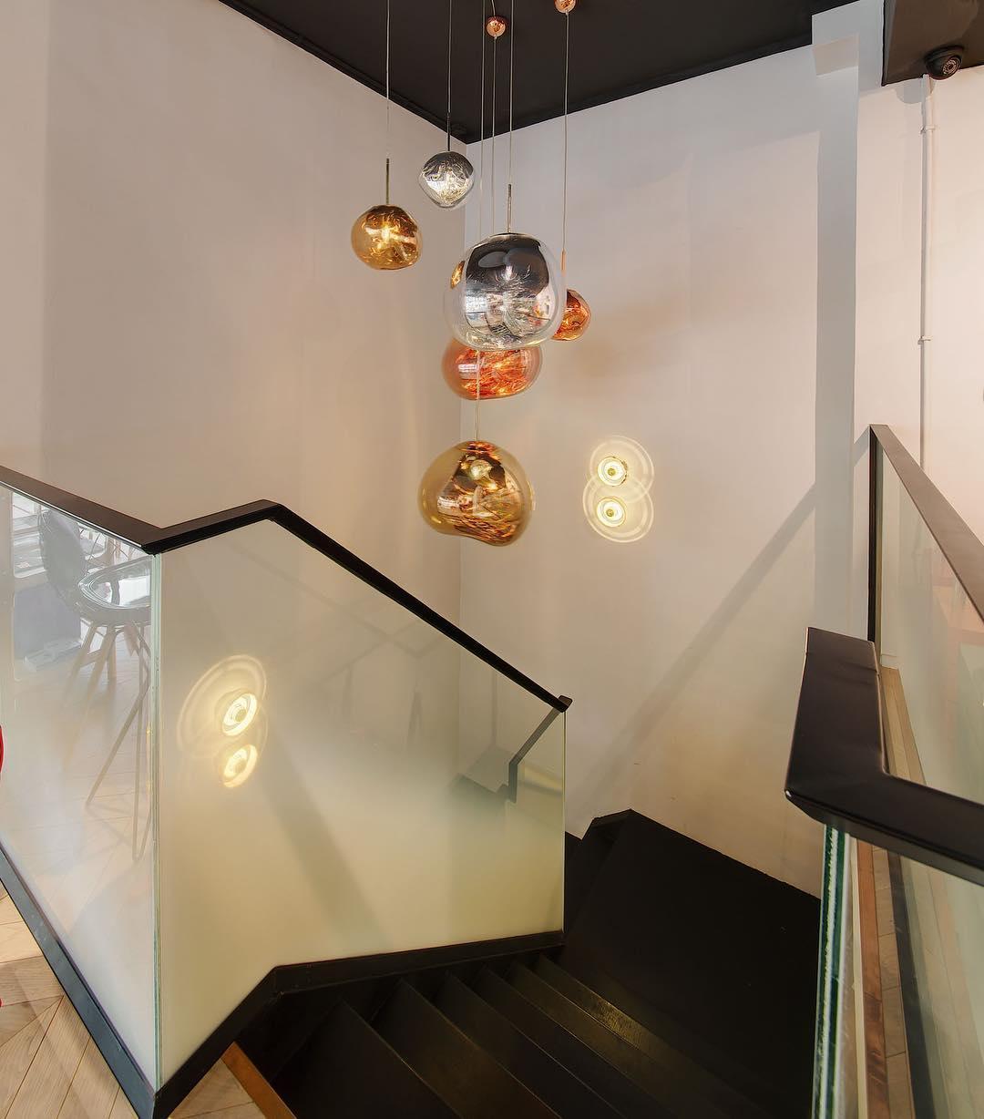 Solara Pendant Lamp Blown Glass Irregular Cluster Sculptural - Lamp Copper