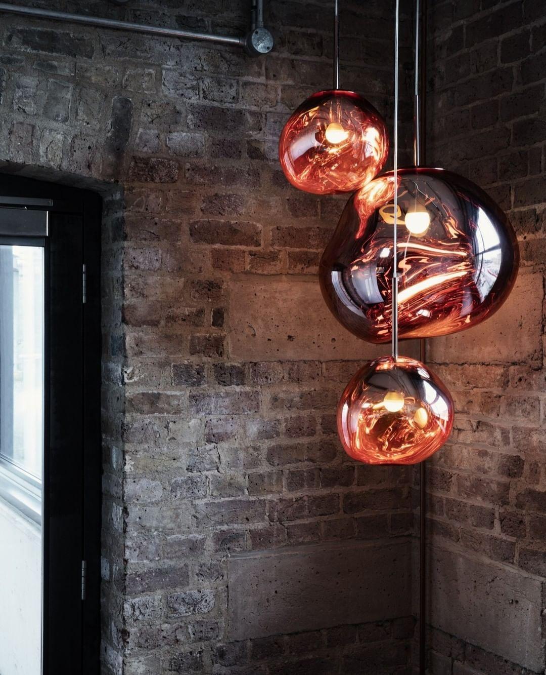 Solara Pendant Lamp Blown Glass Irregular Cluster Sculptural - Lamp Copper