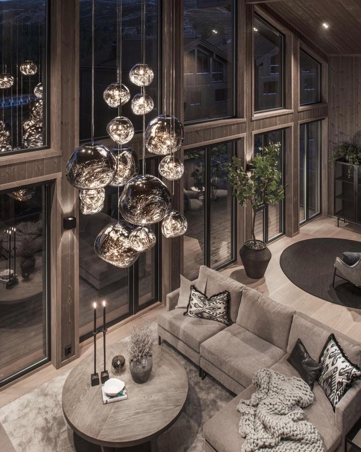 Solara Pendant Lamp Blown Glass Irregular Cluster Sculptural - Lamp Copper