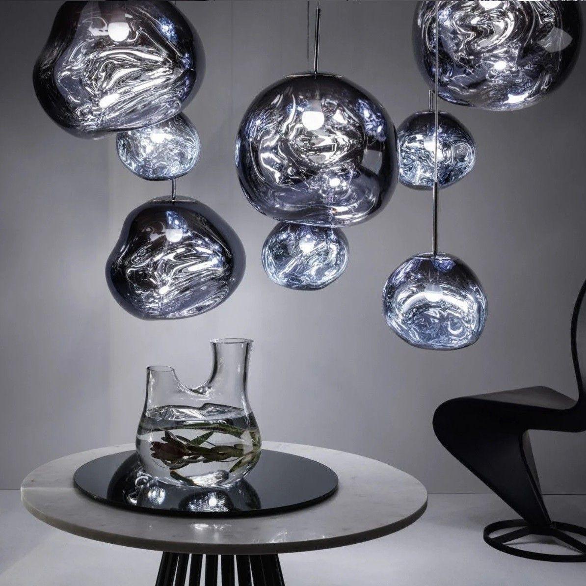 Solara Pendant Lamp Blown Glass Irregular Cluster Sculptural - Lamp Copper