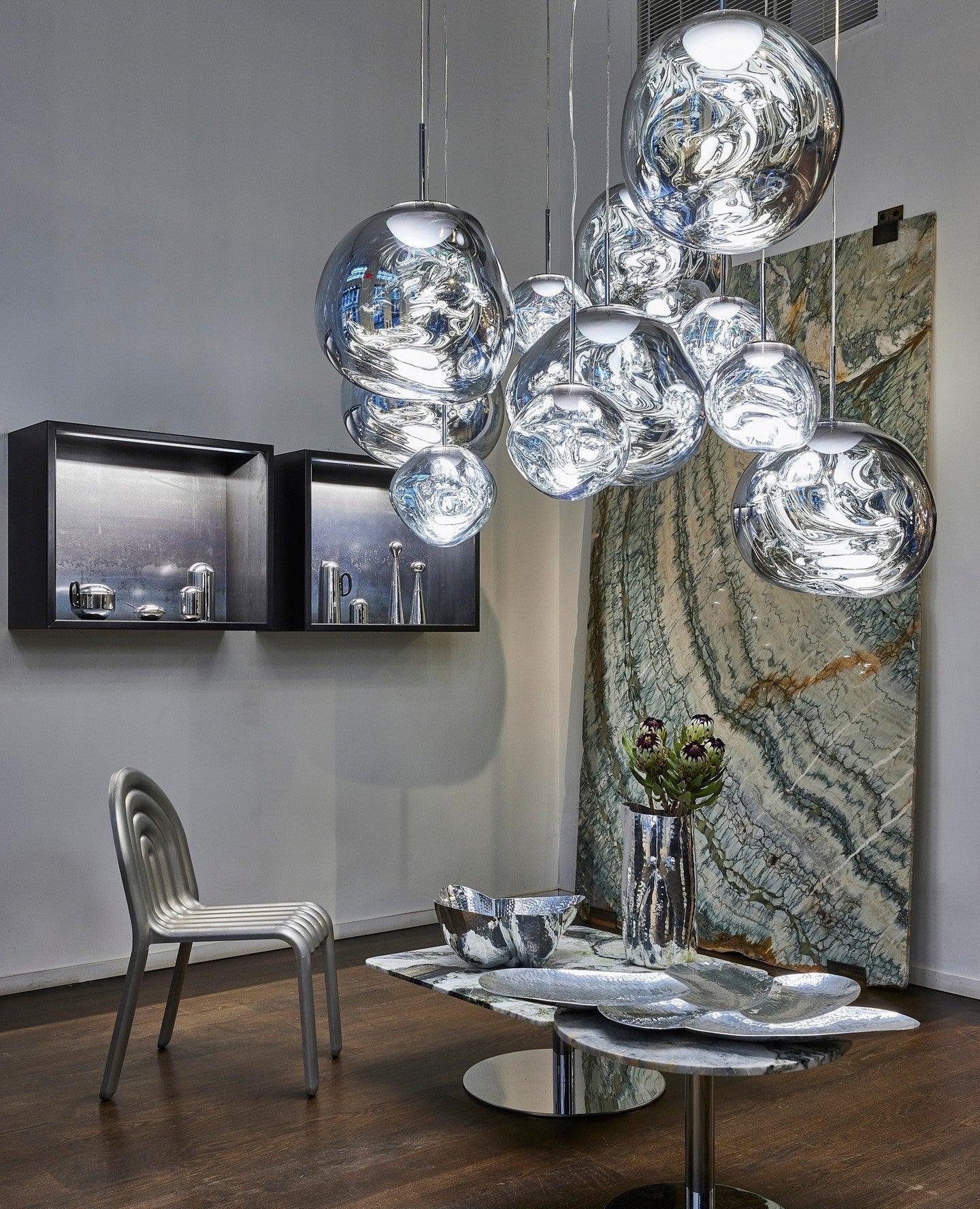 Solara Pendant Lamp Blown Glass Irregular Cluster Sculptural - Lamp Copper