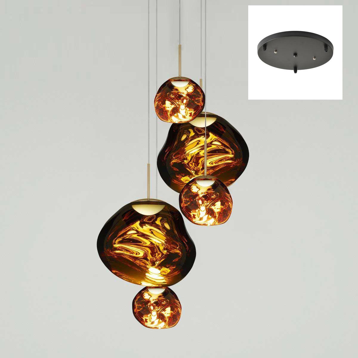Solara Pendant Lamp Blown Glass Irregular Cluster Sculptural - Lamp Copper