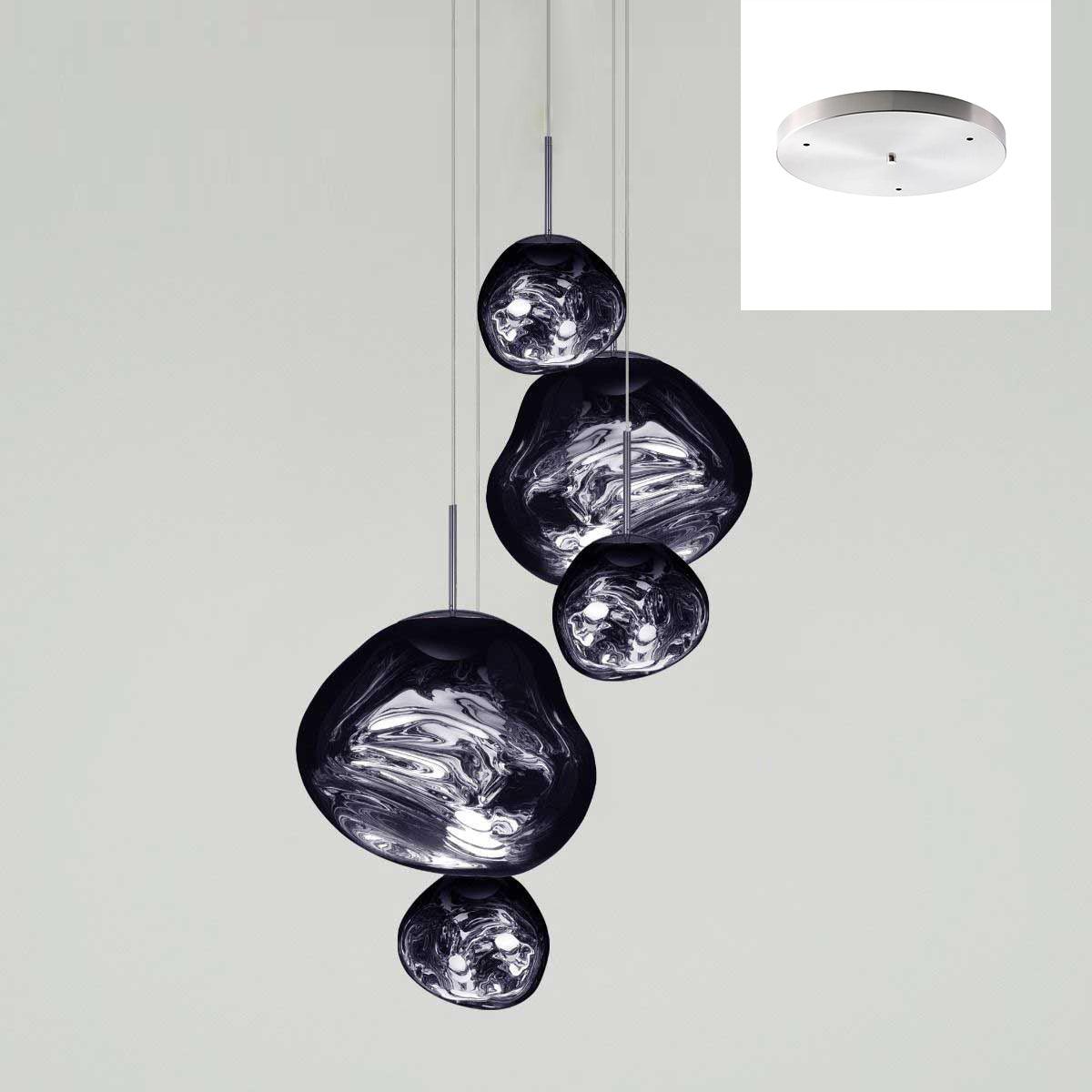 Solara Pendant Lamp Blown Glass Irregular Cluster Sculptural - Lamp Copper