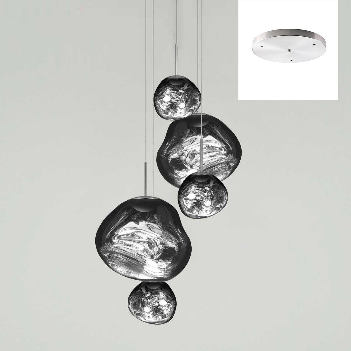 Solara Pendant Lamp Blown Glass Irregular Cluster Sculptural - Lamp Copper