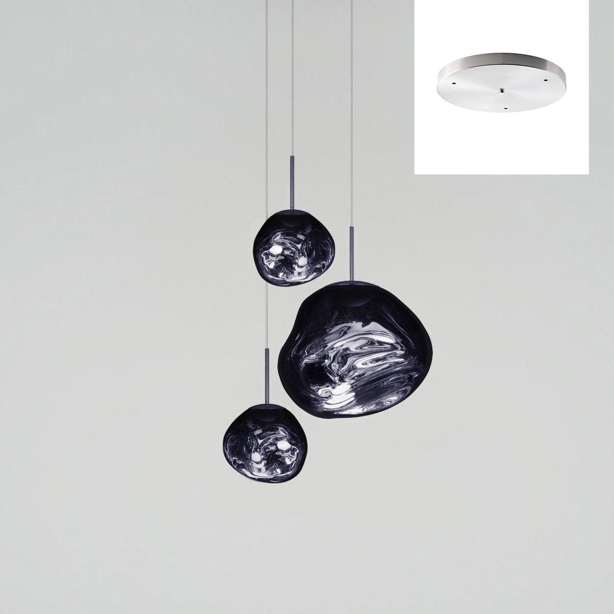 Solara Pendant Lamp Blown Glass Irregular Cluster Sculptural - Lamp Copper