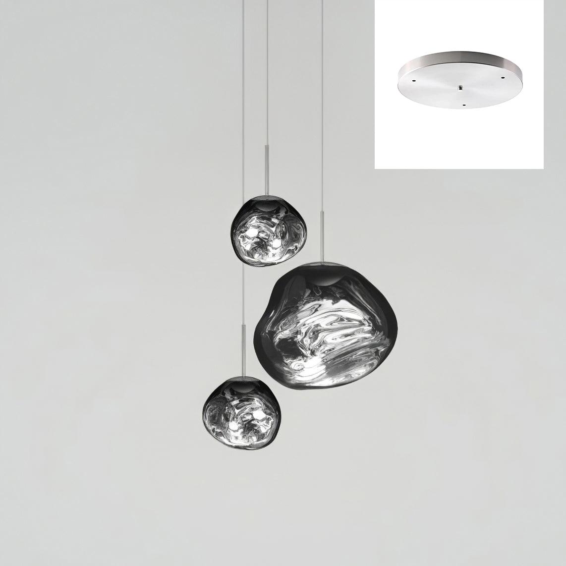 Solara Pendant Lamp Blown Glass Irregular Cluster Sculptural - Lamp Copper